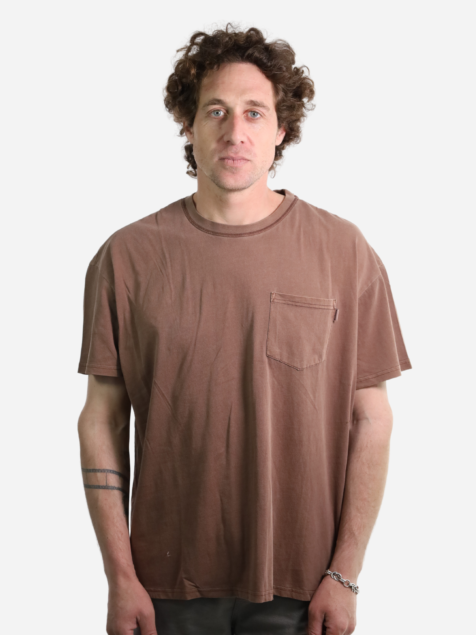 Men Tshirt Pocket Brown