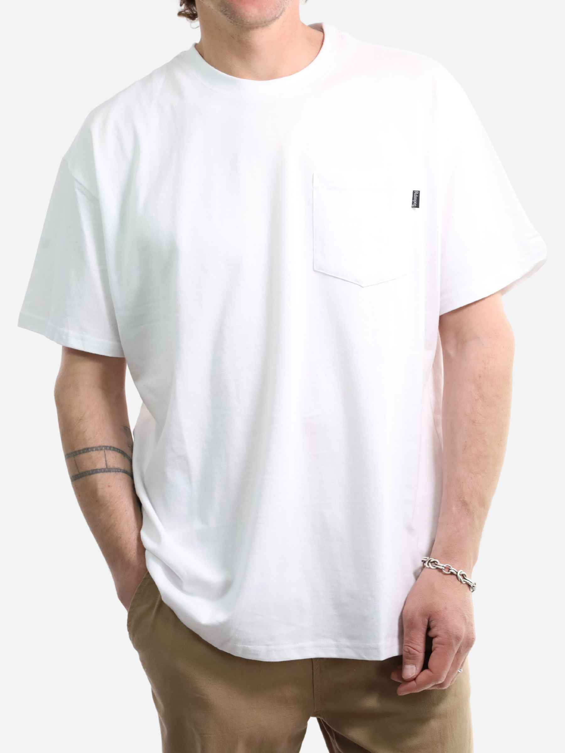 Men Tshirt Pocket White