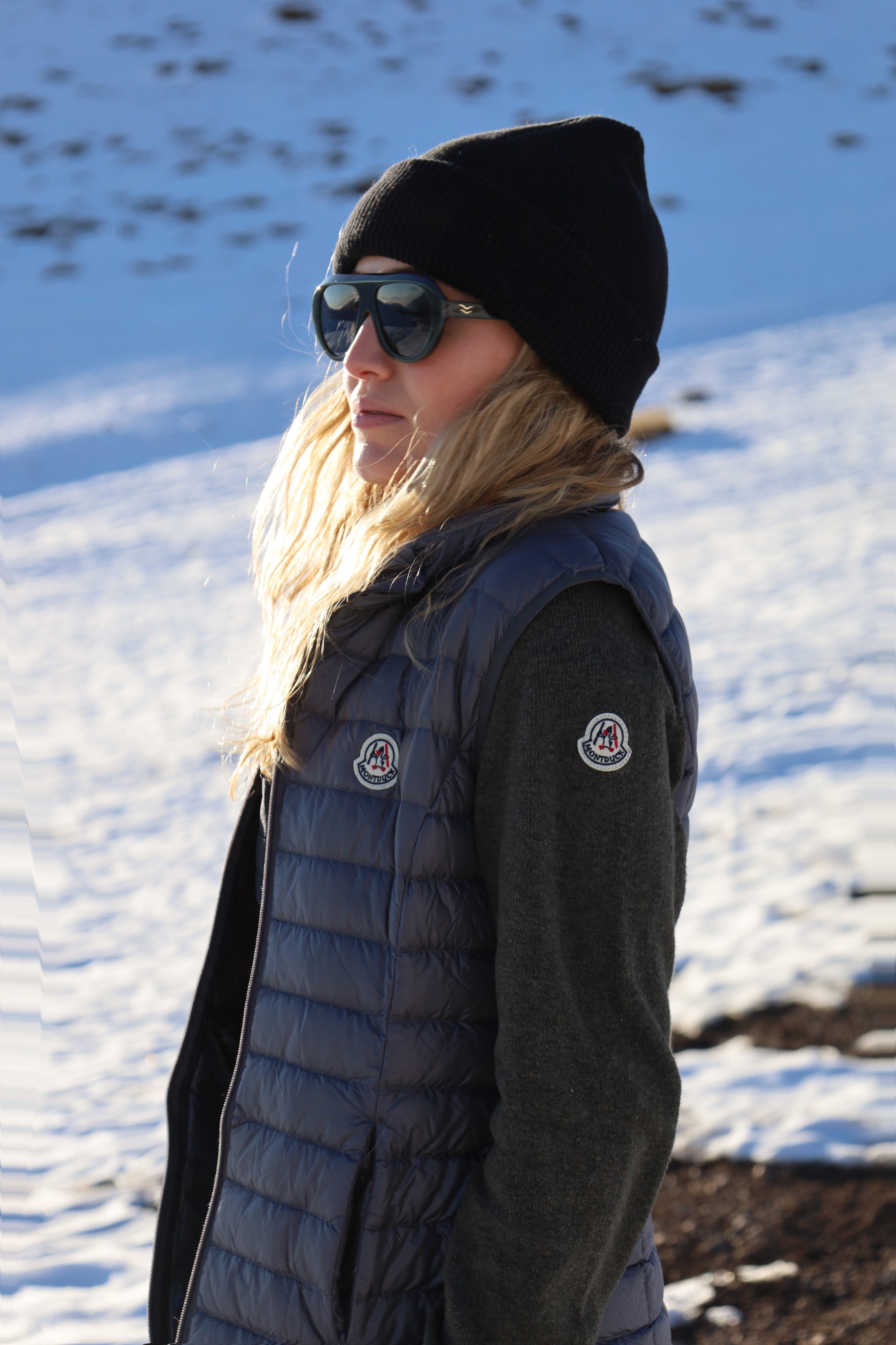 Women Vest Parka (No Hood) With Bag - Gray
