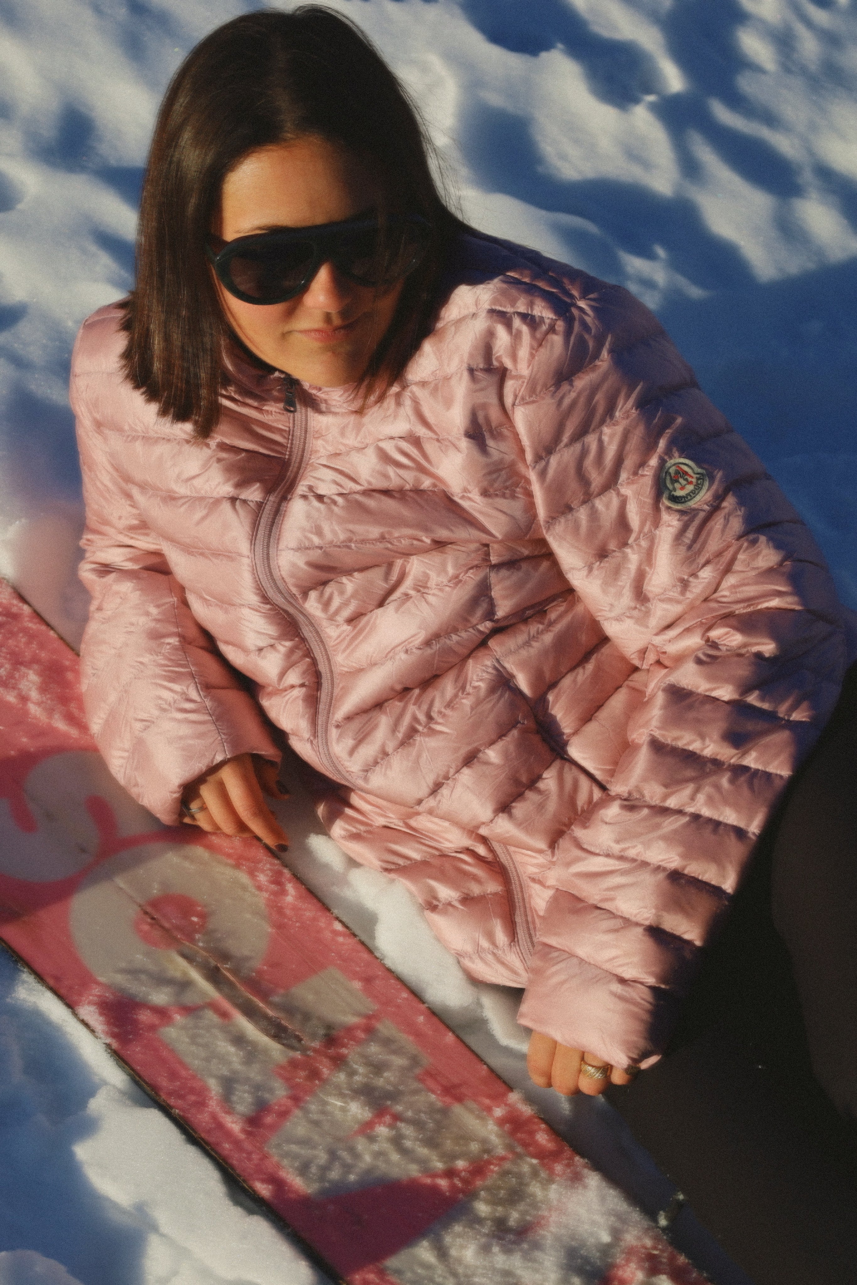 Women Parka Long Sleeve (No Hood) With Bag - Pink