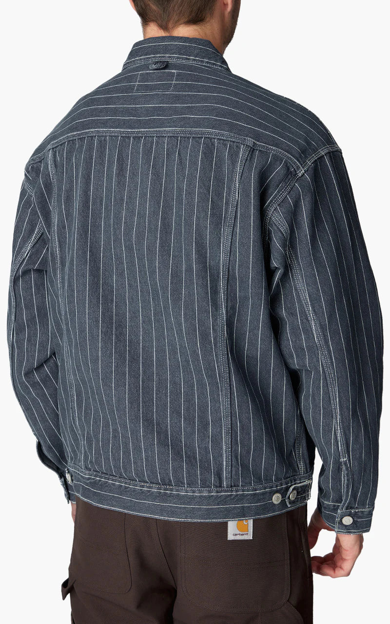 Carhartt WIP Orlean Jacket Orlean Stripe Blue/White Stone Washed