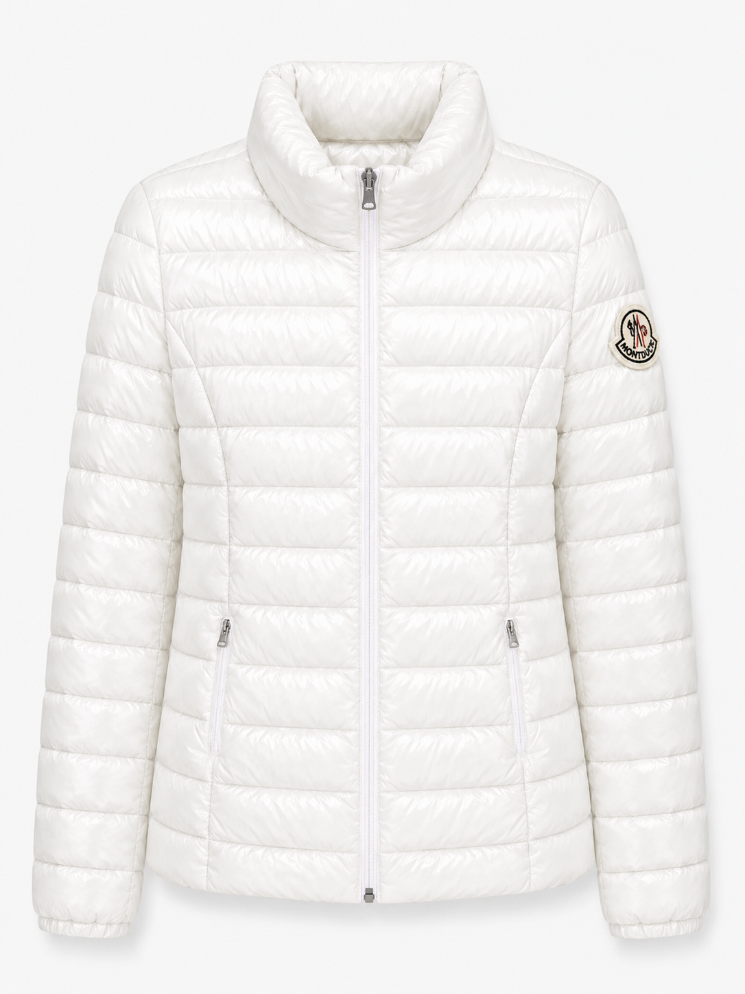 Women Parka Long Sleeve (No Hood) With Bag - White