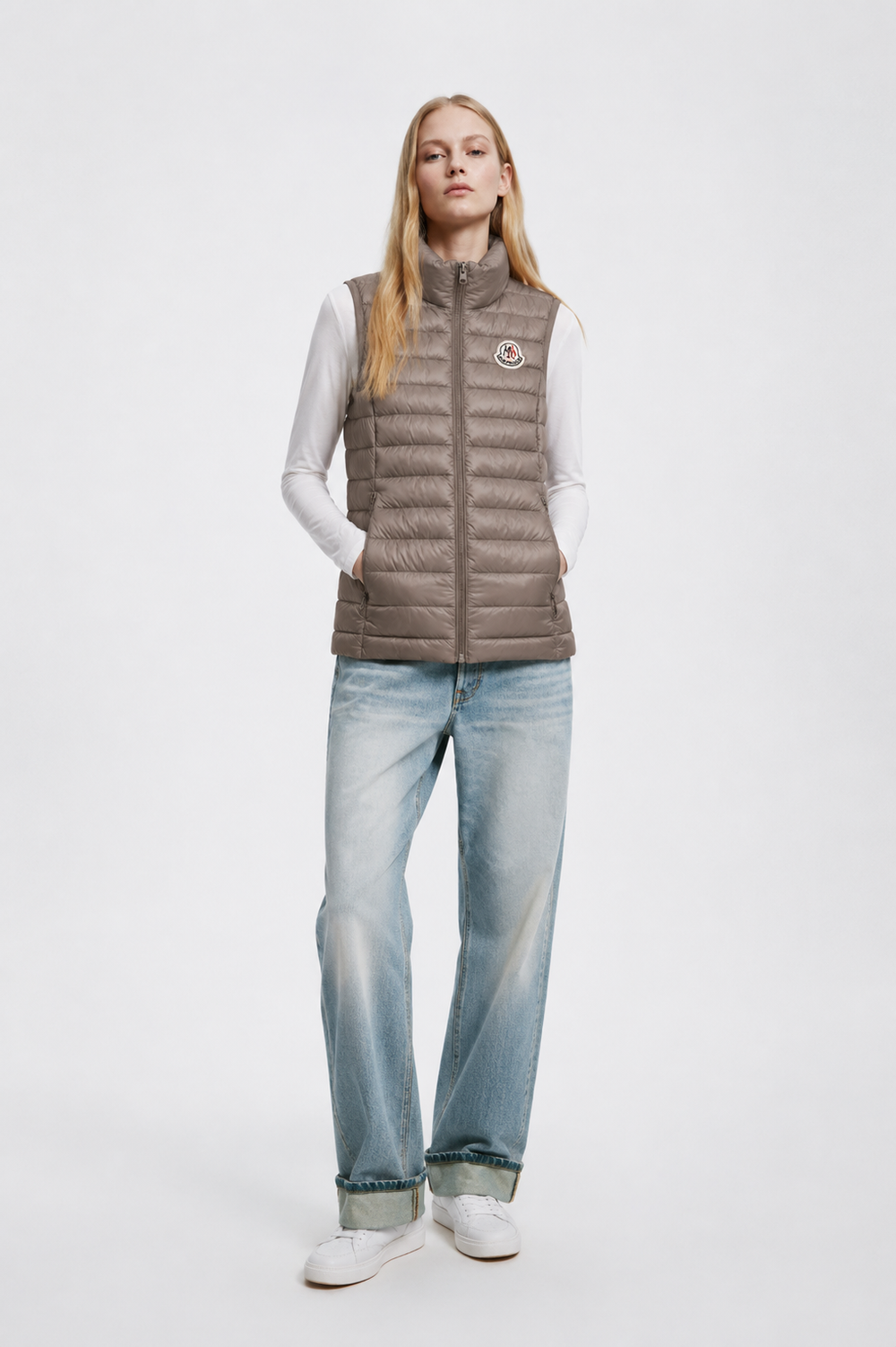 Women Vest Parka (No Hood) With Bag - Shadow