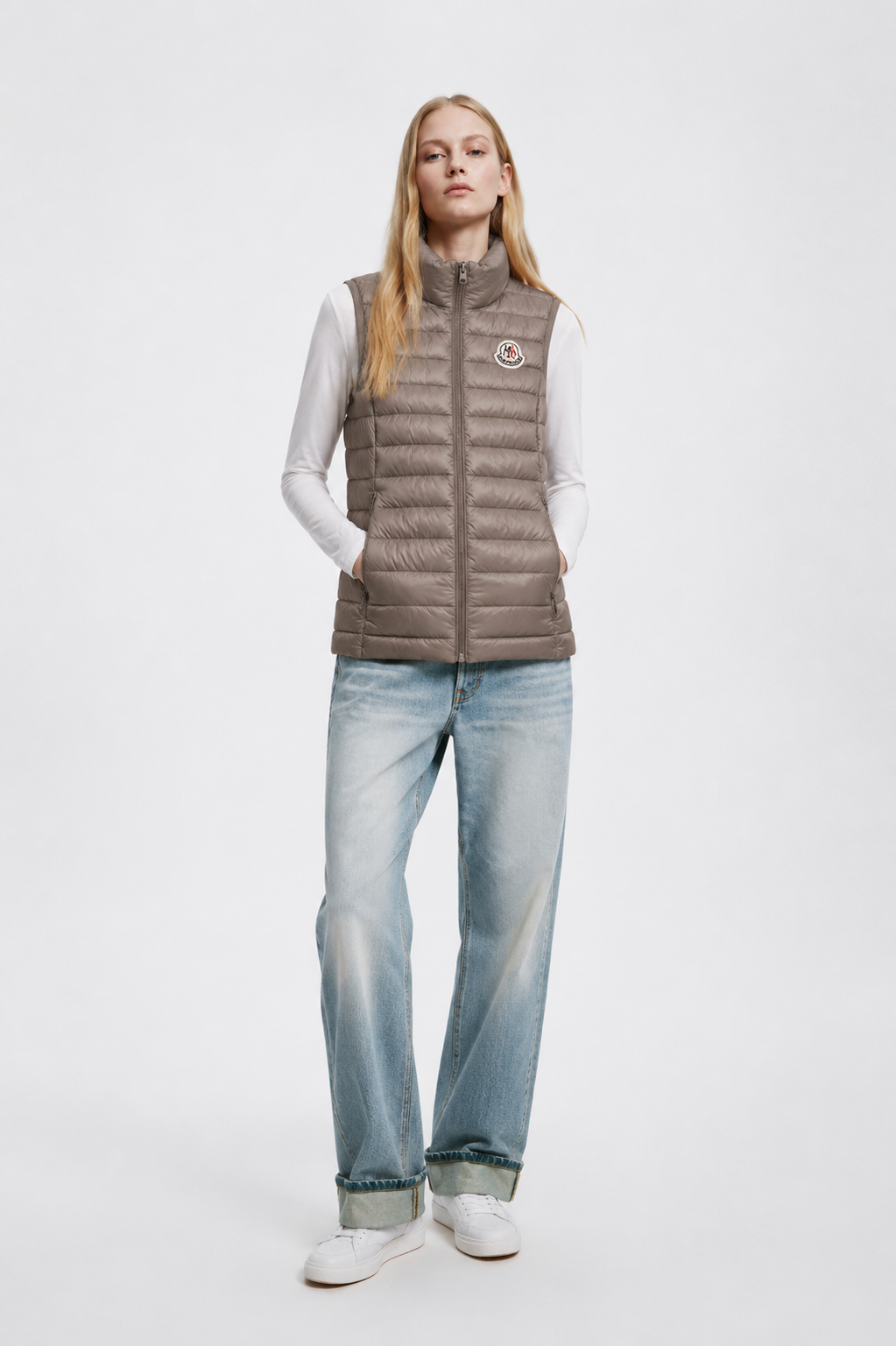Women Vest Parka (No Hood) With Bag - Shadow