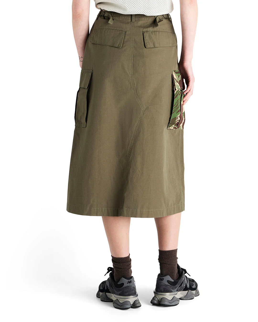 Falda Cargo Militar High Waisted Deus Ex Machina Arts & Crafts Verde Oliva