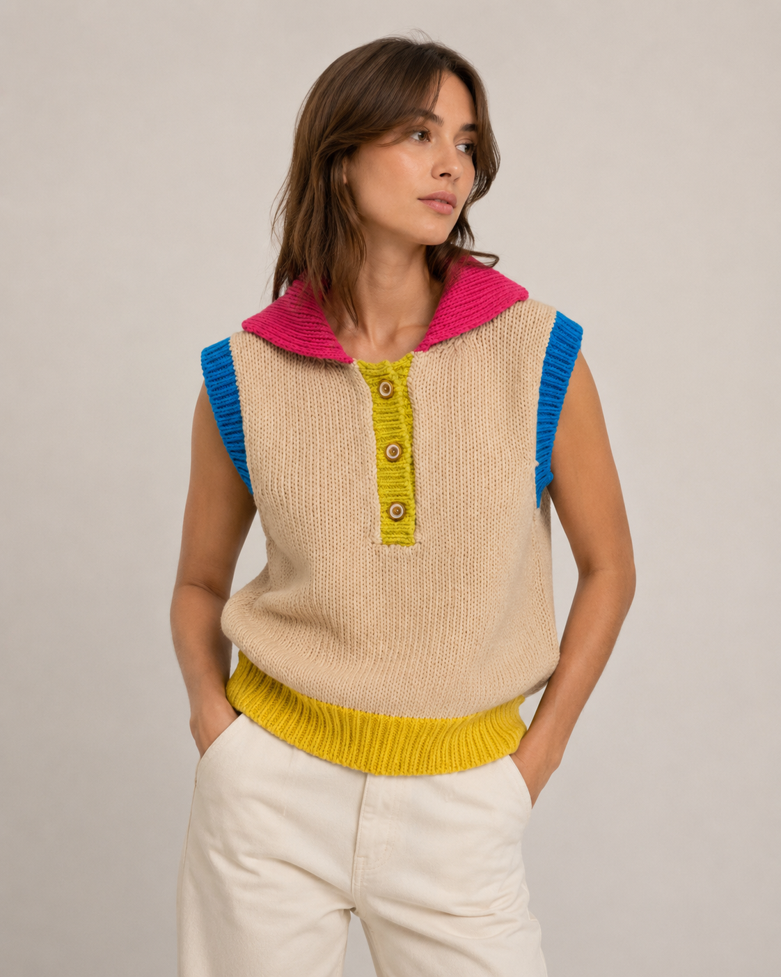 Chaleco Wave Dr Bloom - Beige