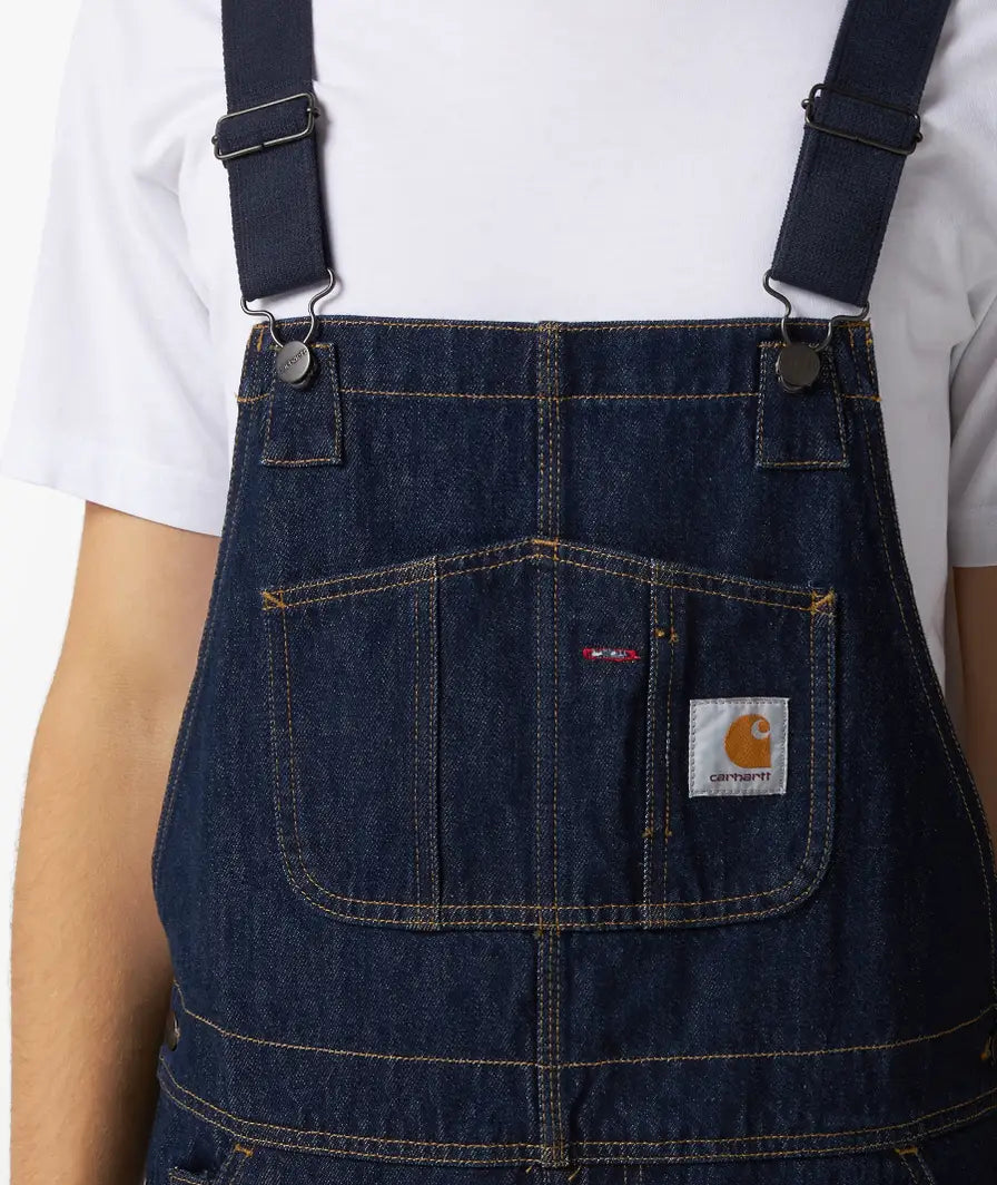 Double Knee Bib Overall - Blue stone washed