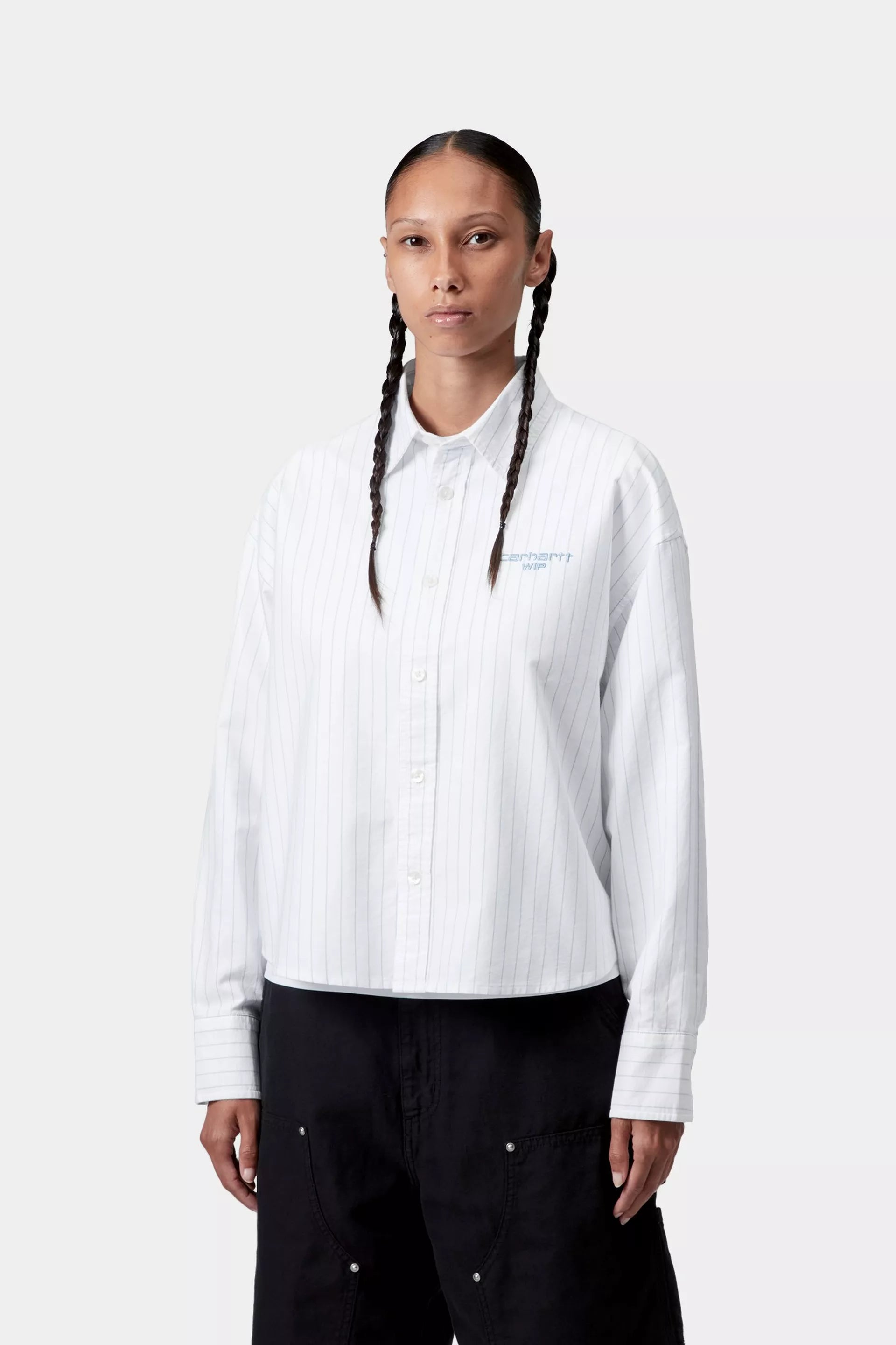 W' L/S Cassel Shirt Cassel Stripe, White / Bleach