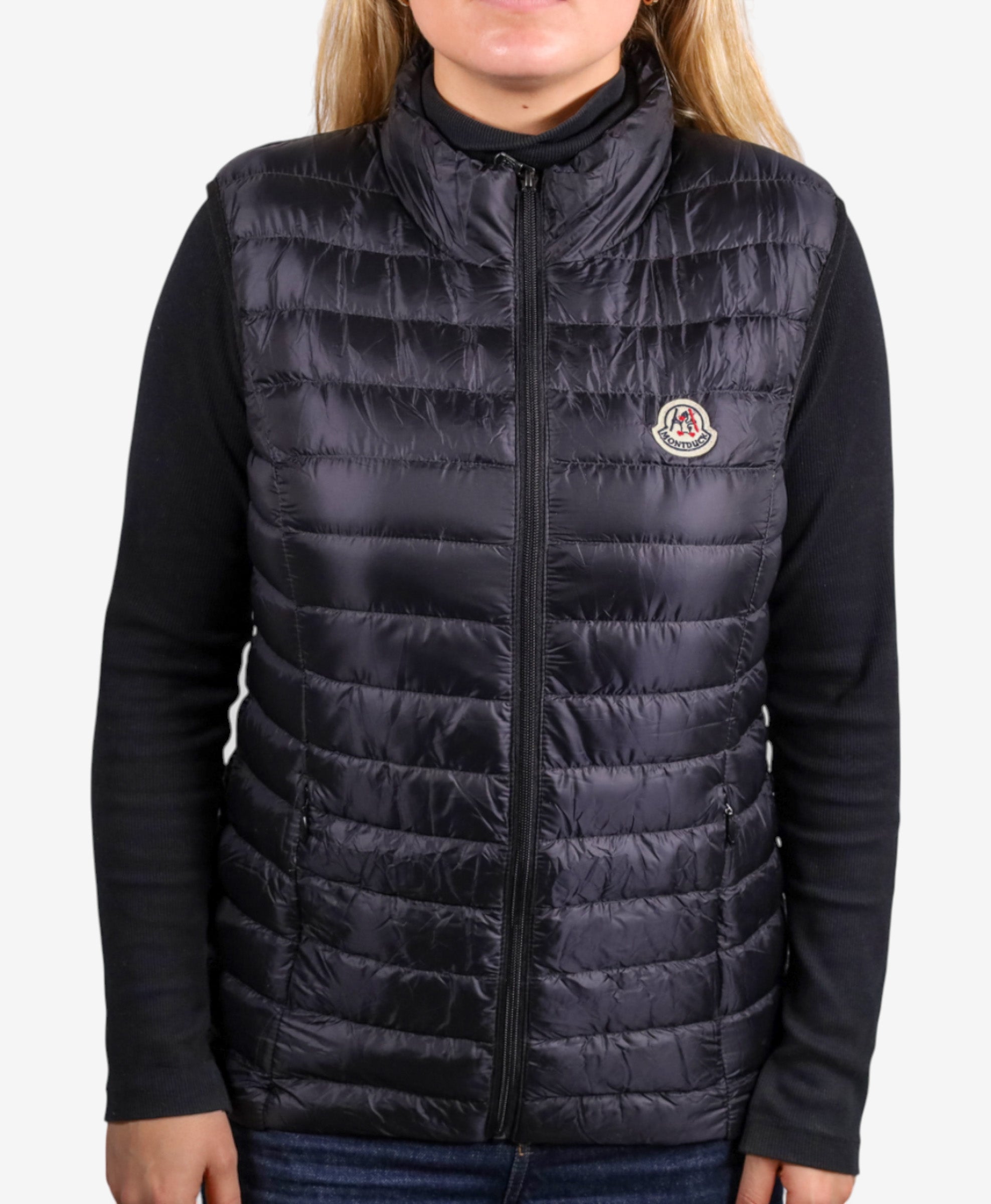 Women Vest Parka (No Hood) With Bag - Black