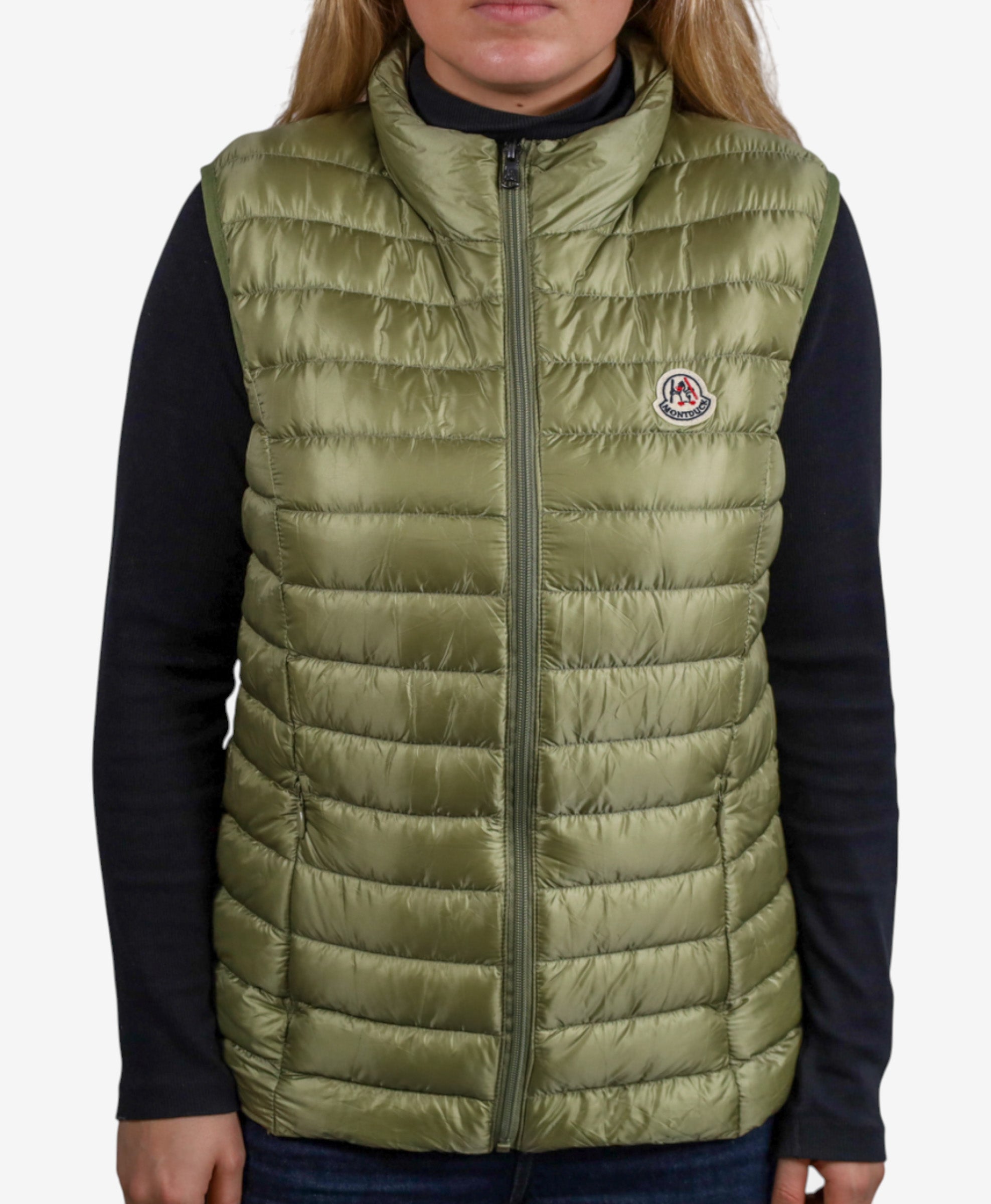 Women Vest Parka (No Hood) With Bag - Tea