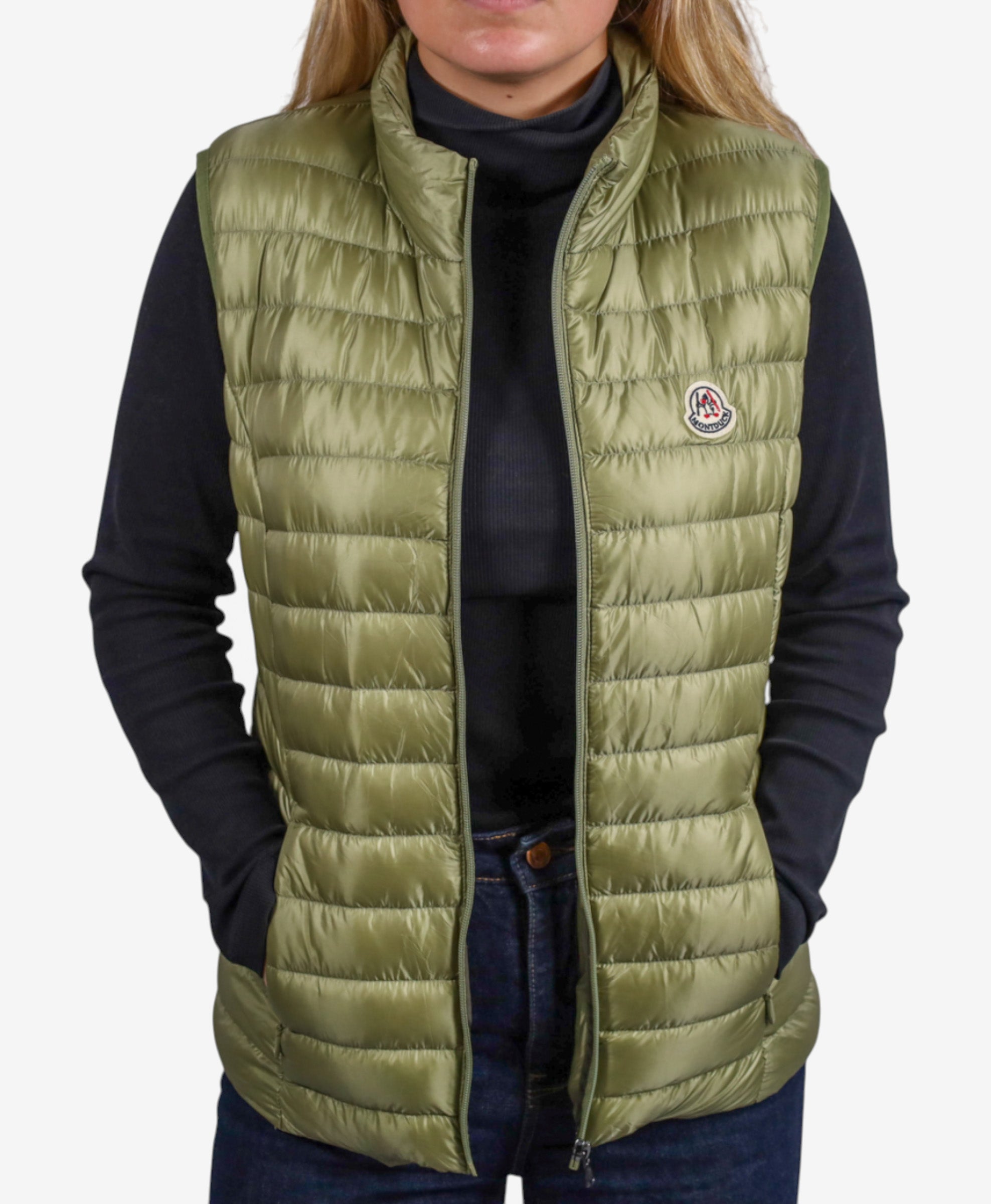 Women Vest Parka (No Hood) With Bag - Tea