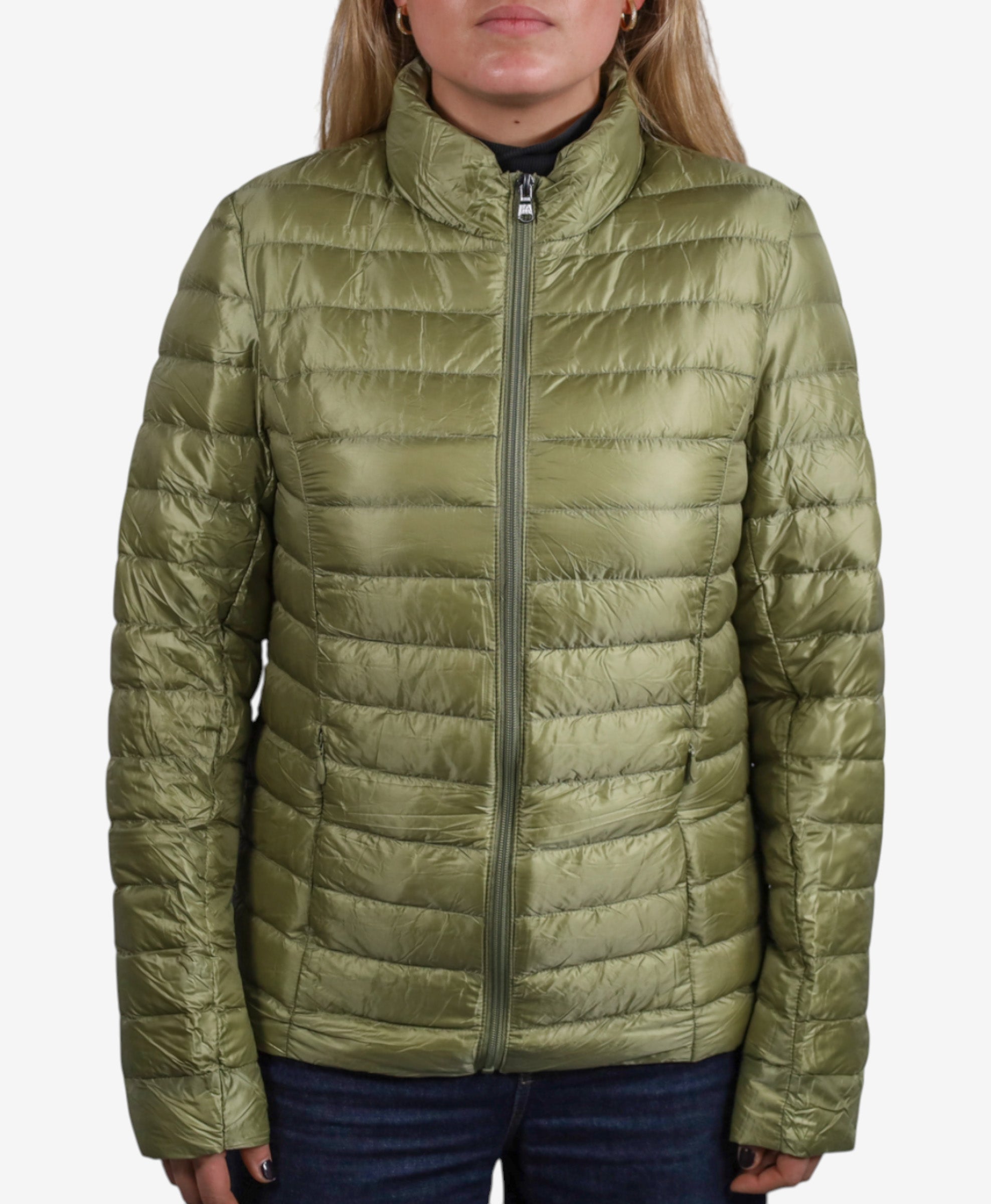 Women Parka Long Sleeve (No Hood) With Bag - Tea