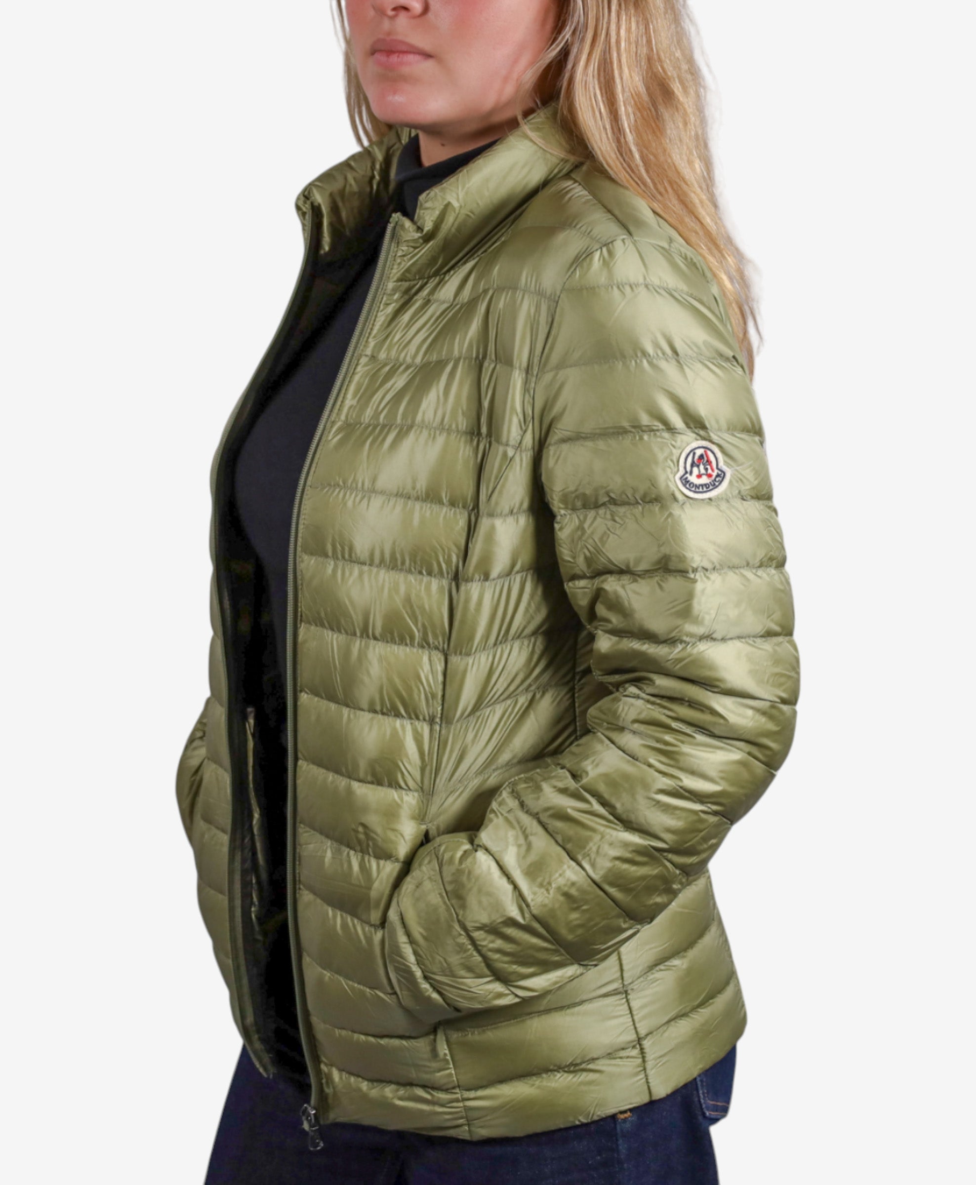 Women Parka Long Sleeve (No Hood) With Bag - Tea