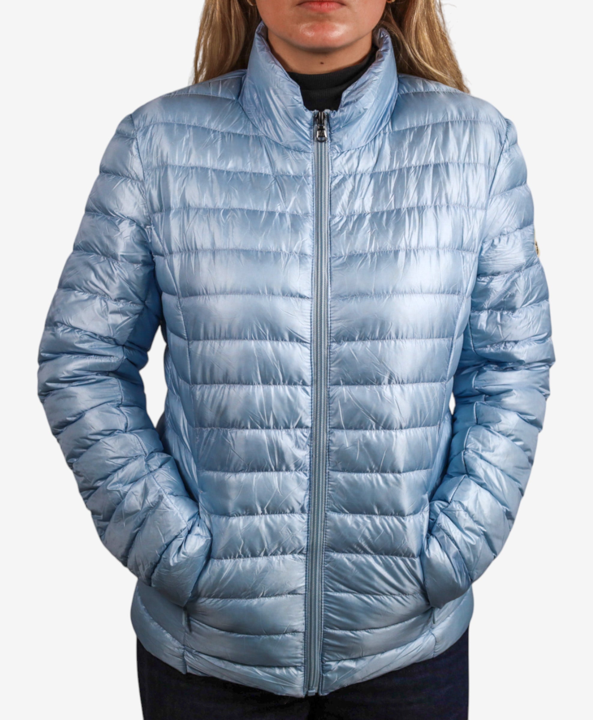Women Parka Long Sleeve (No Hood) With Bag - Light Blue