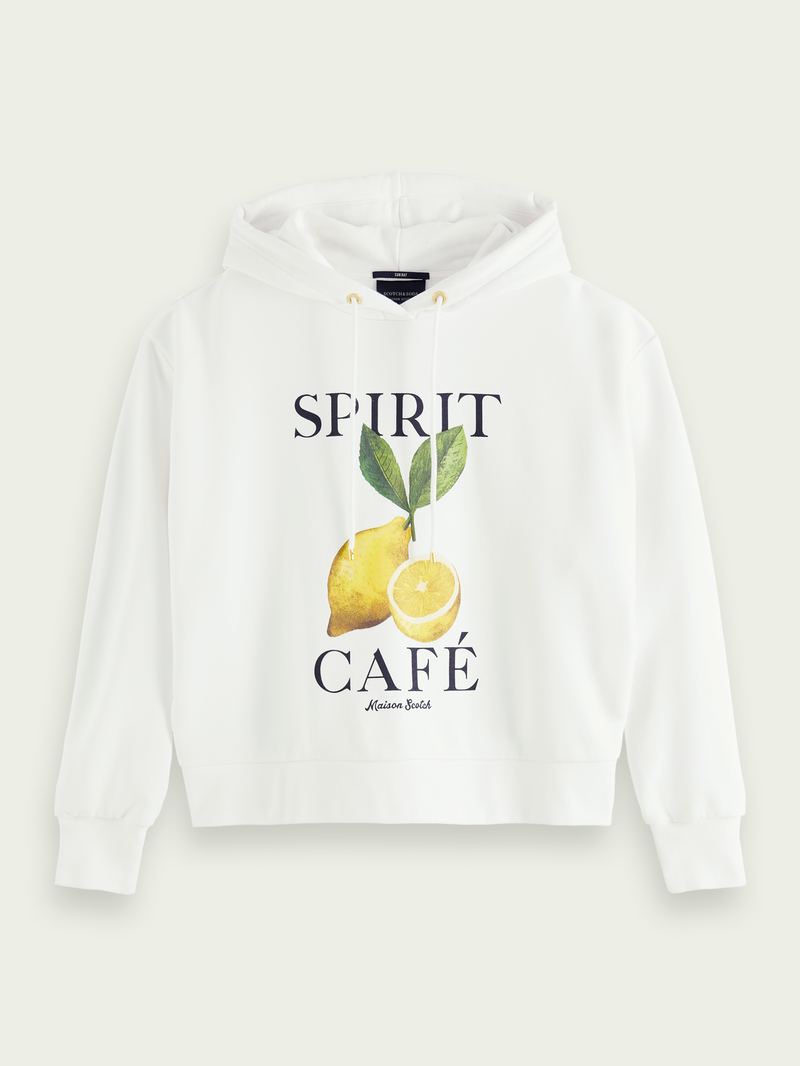 Polerón Hoodie Scotch and Soda Spirit Café Print - Blanco