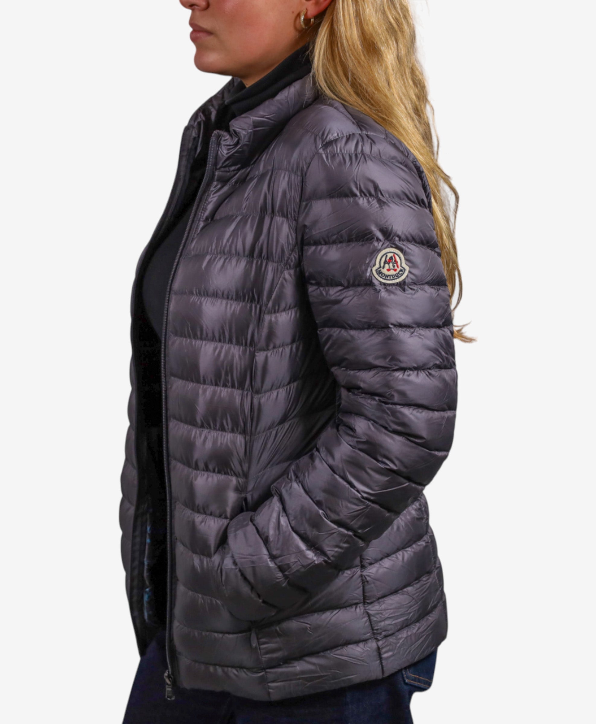 Women Parka Long Sleeve (No Hood) With Bag - Grey
