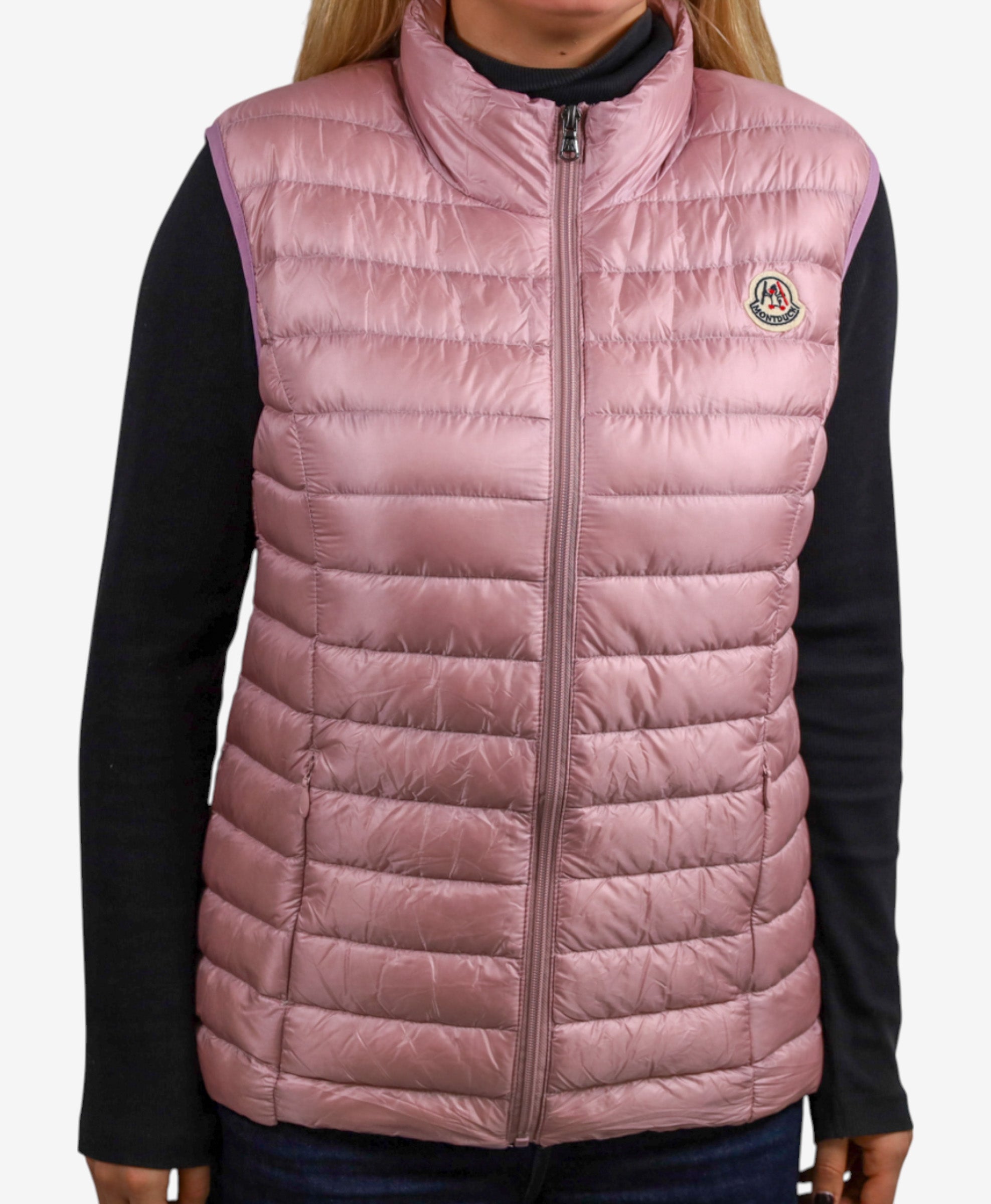 Women Vest Parka (No Hood) With Bag - Pink