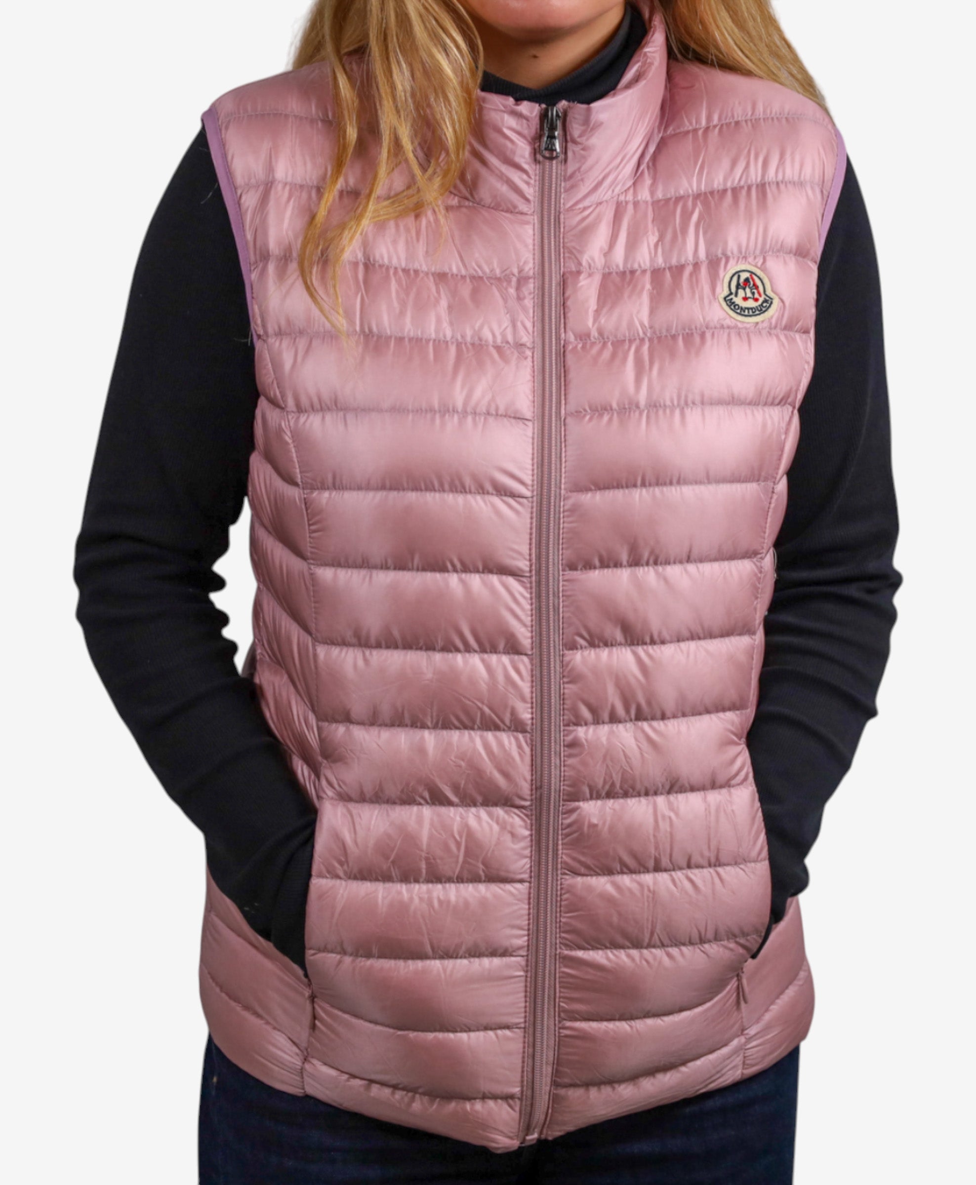 Women Vest Parka (No Hood) With Bag - Pink