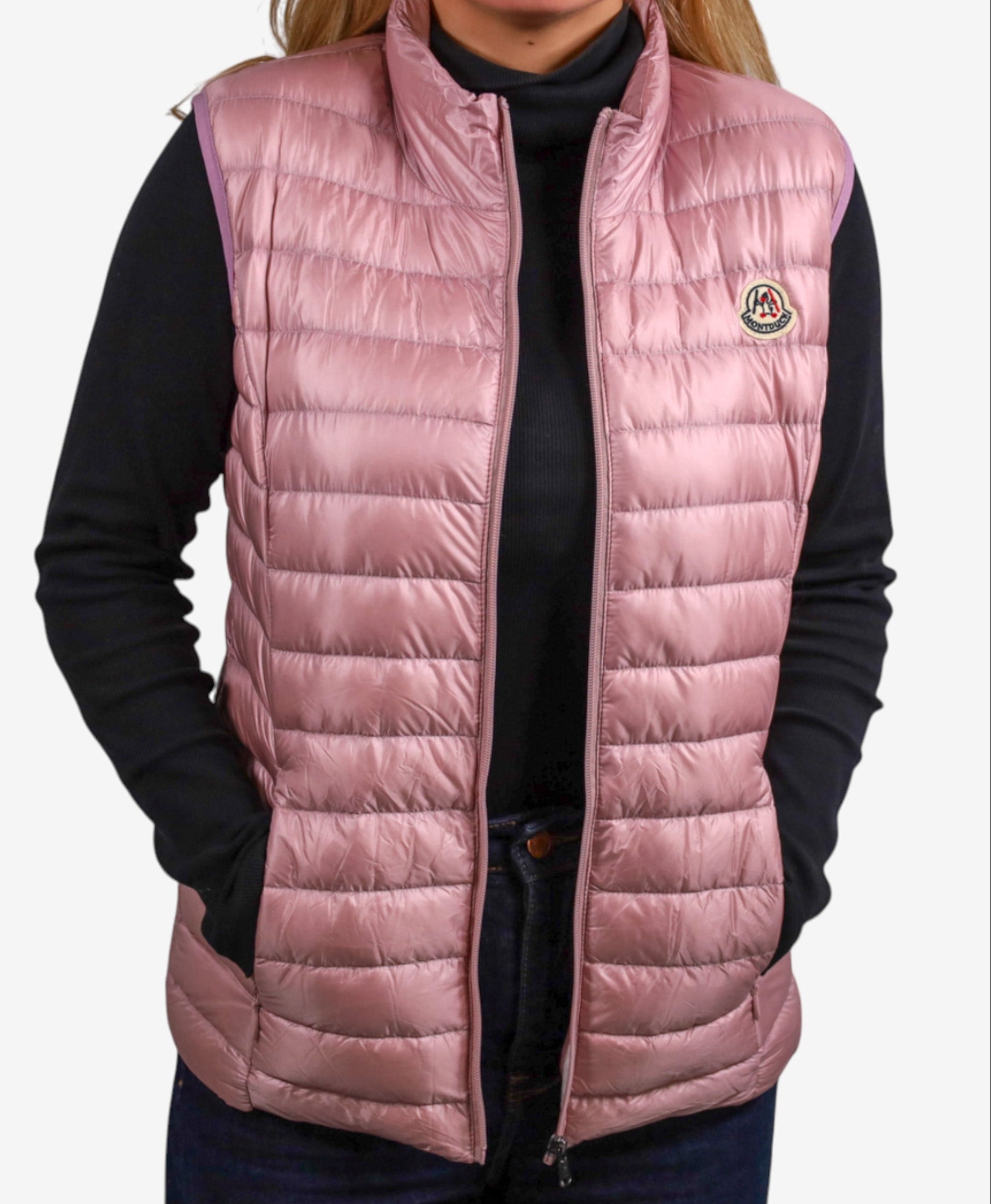 Women Vest Parka (No Hood) With Bag - Pink