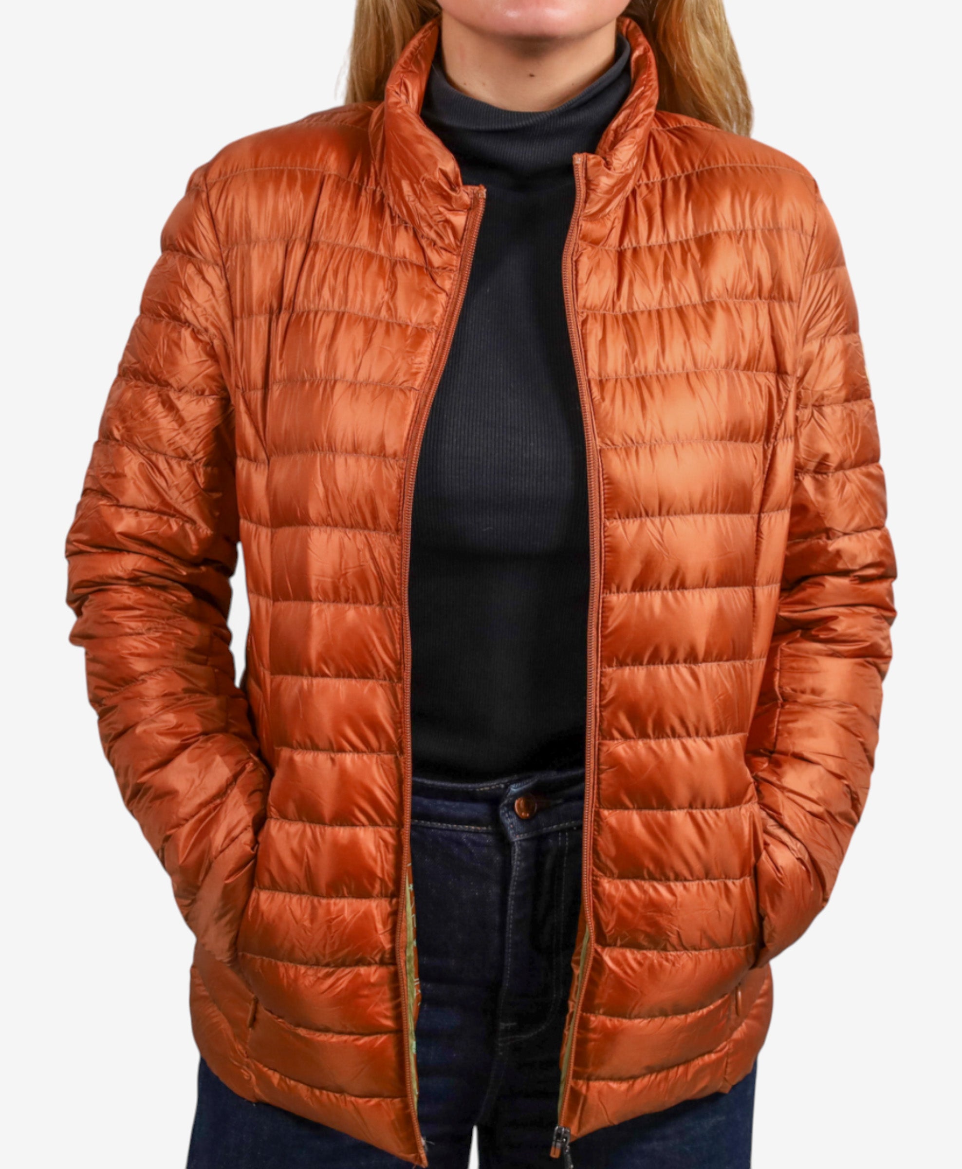 Women Parka Long Sleeve (No Hood) With Bag - Camel
