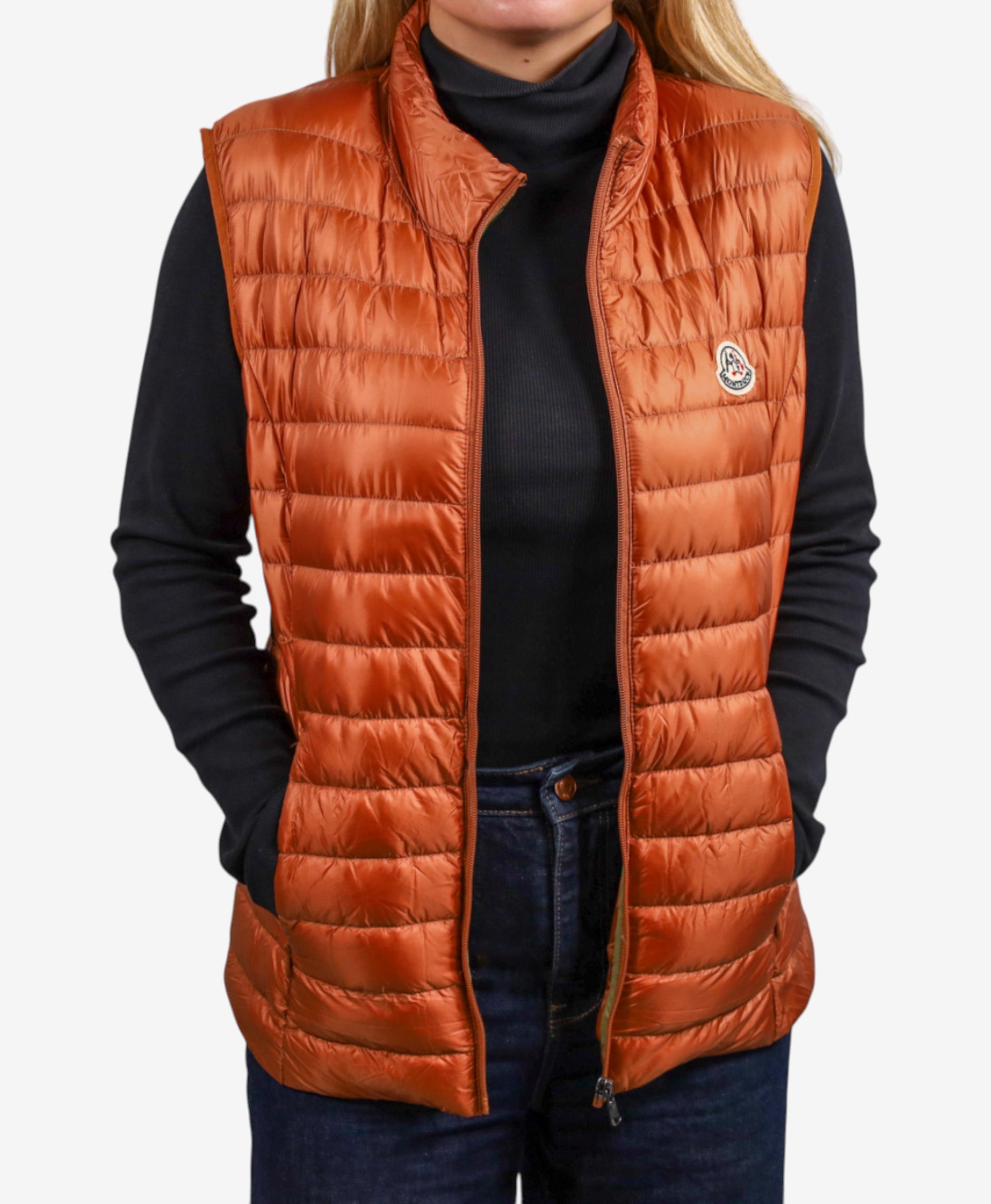 Women Vest Parka (No Hood) With Bag - Camel