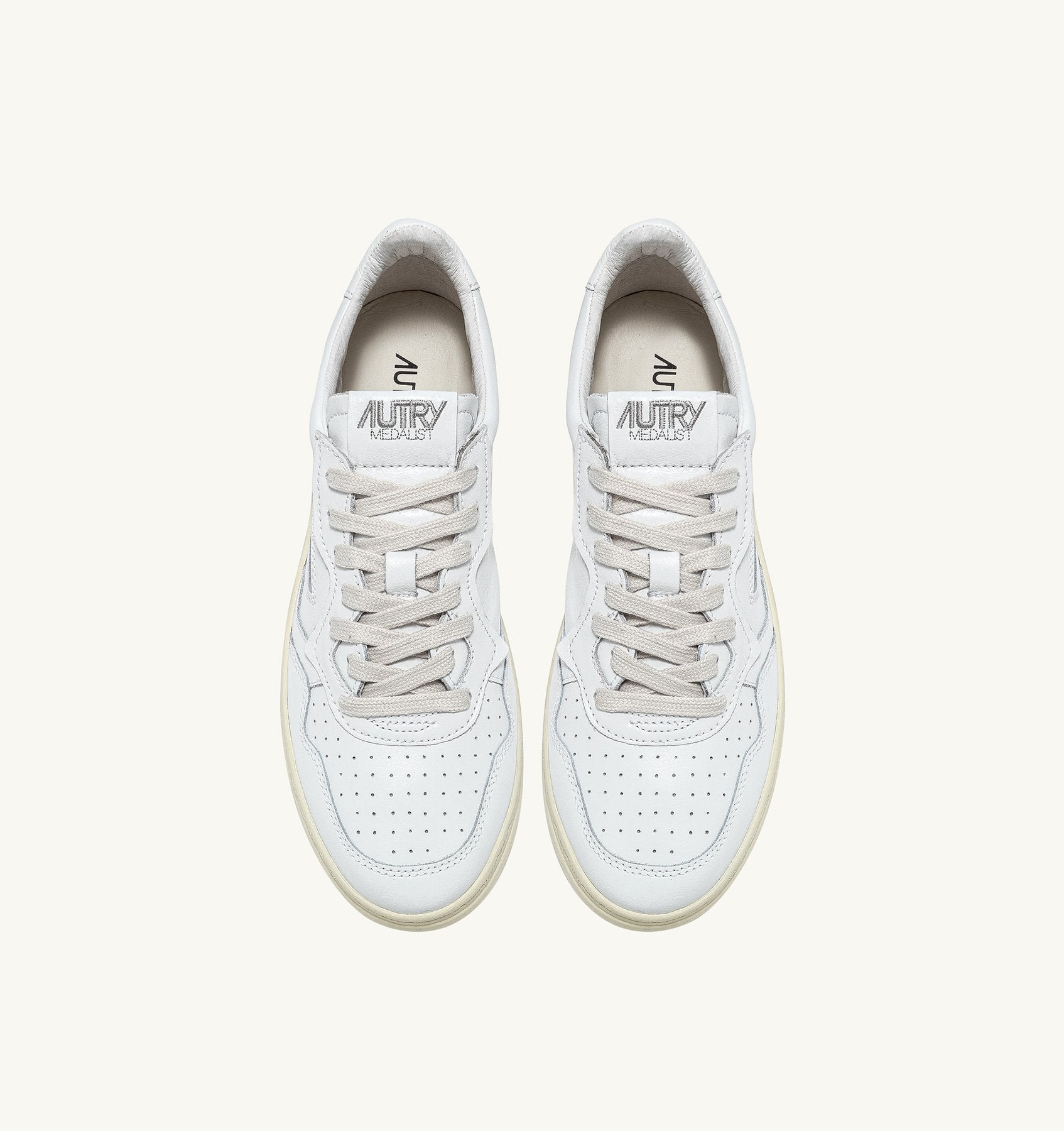 Medalist Low Man Leather/Leather - White/White