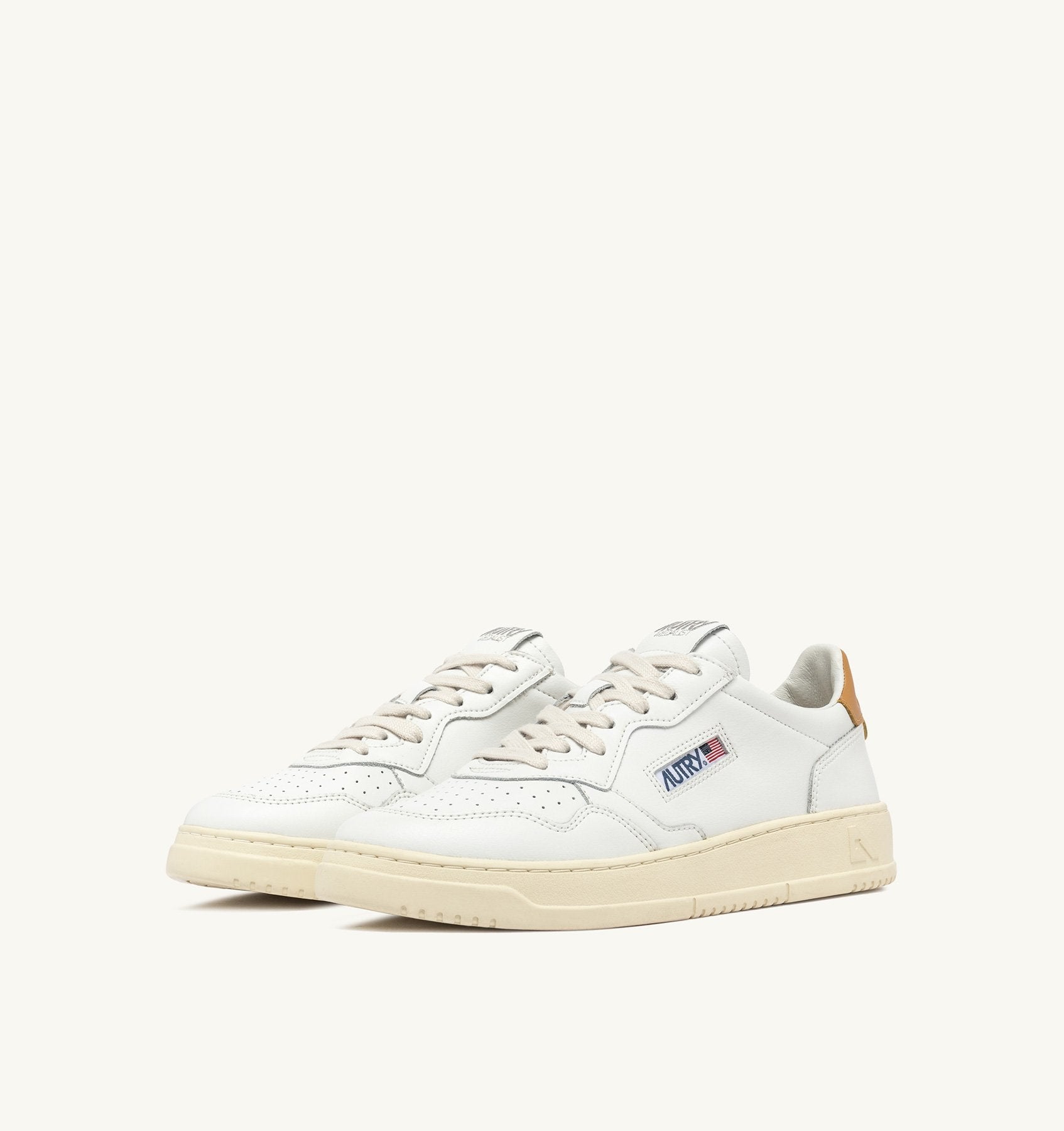 Zapatilla Autry Medalist Low Man Leather/Leather - White Honey Yellow