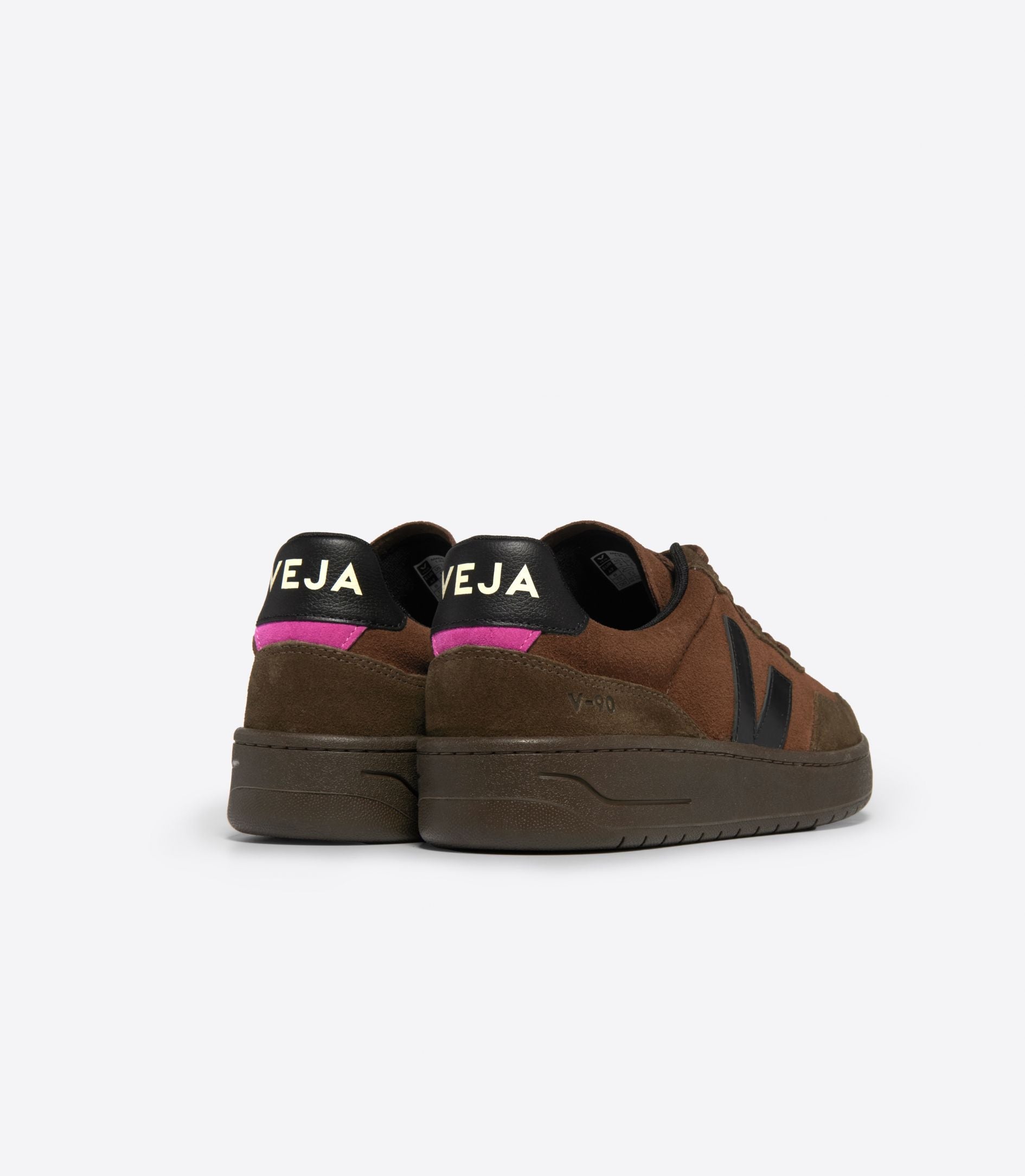 Zapatillas Veja V-90 Suede Walnut Black Mujer