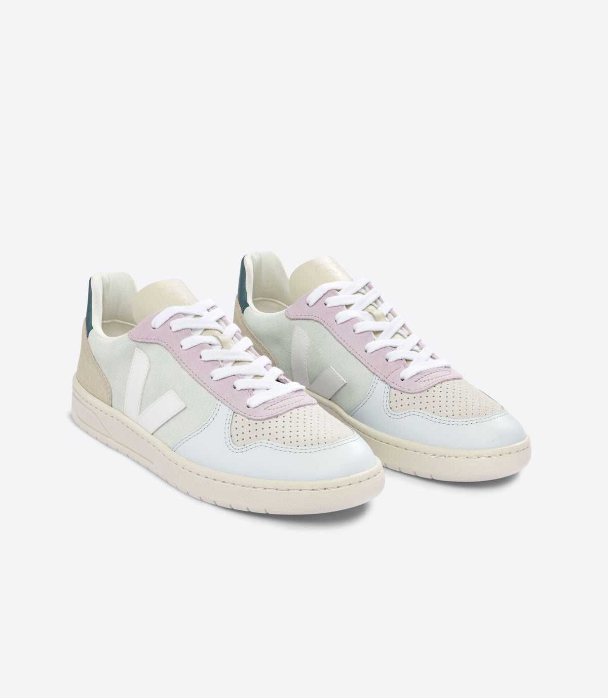 Zapatilla Veja V-10 Suede Jade White Multico