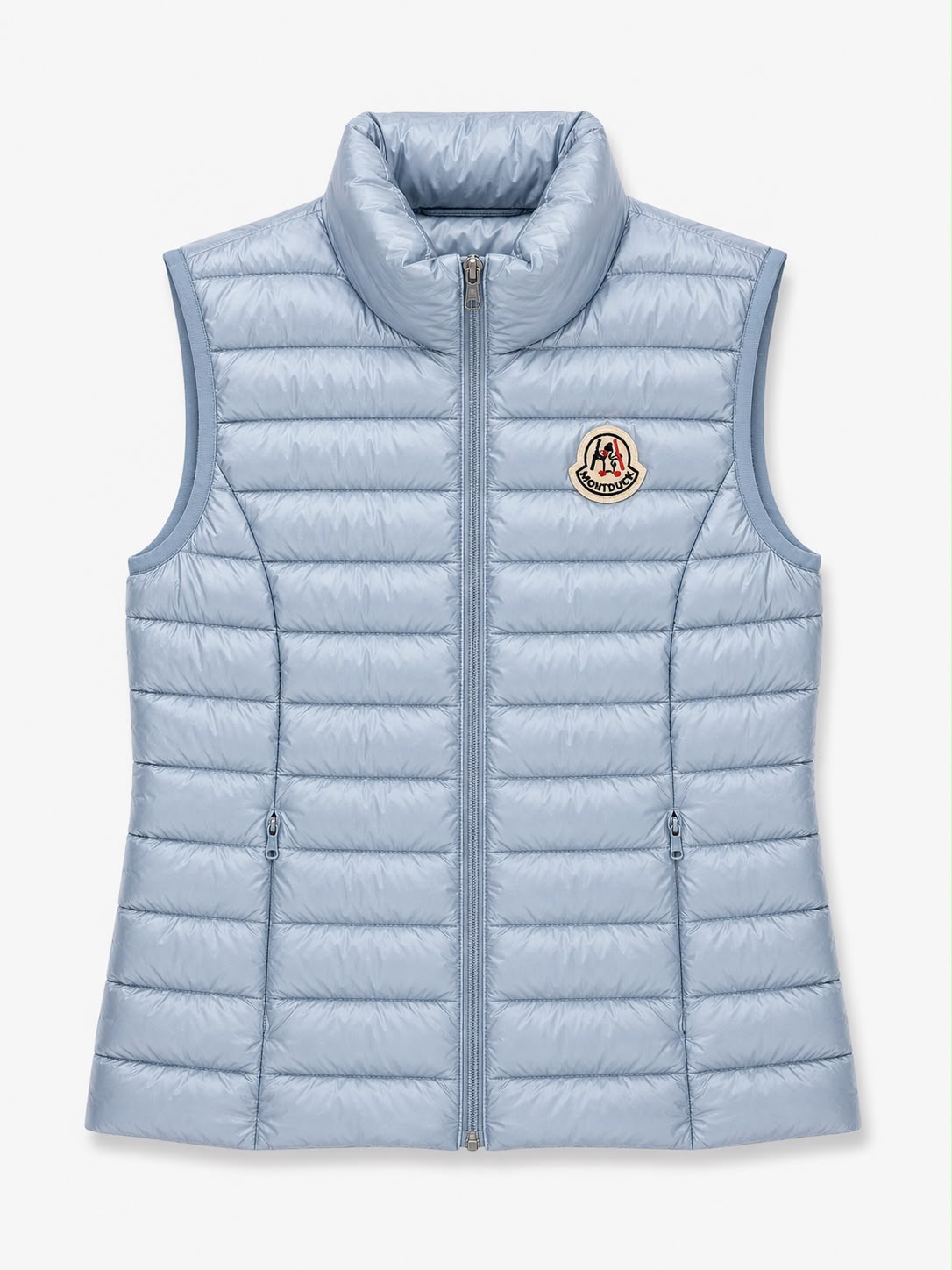 Women Vest Parka (No Hood) With Bag - Light Blue