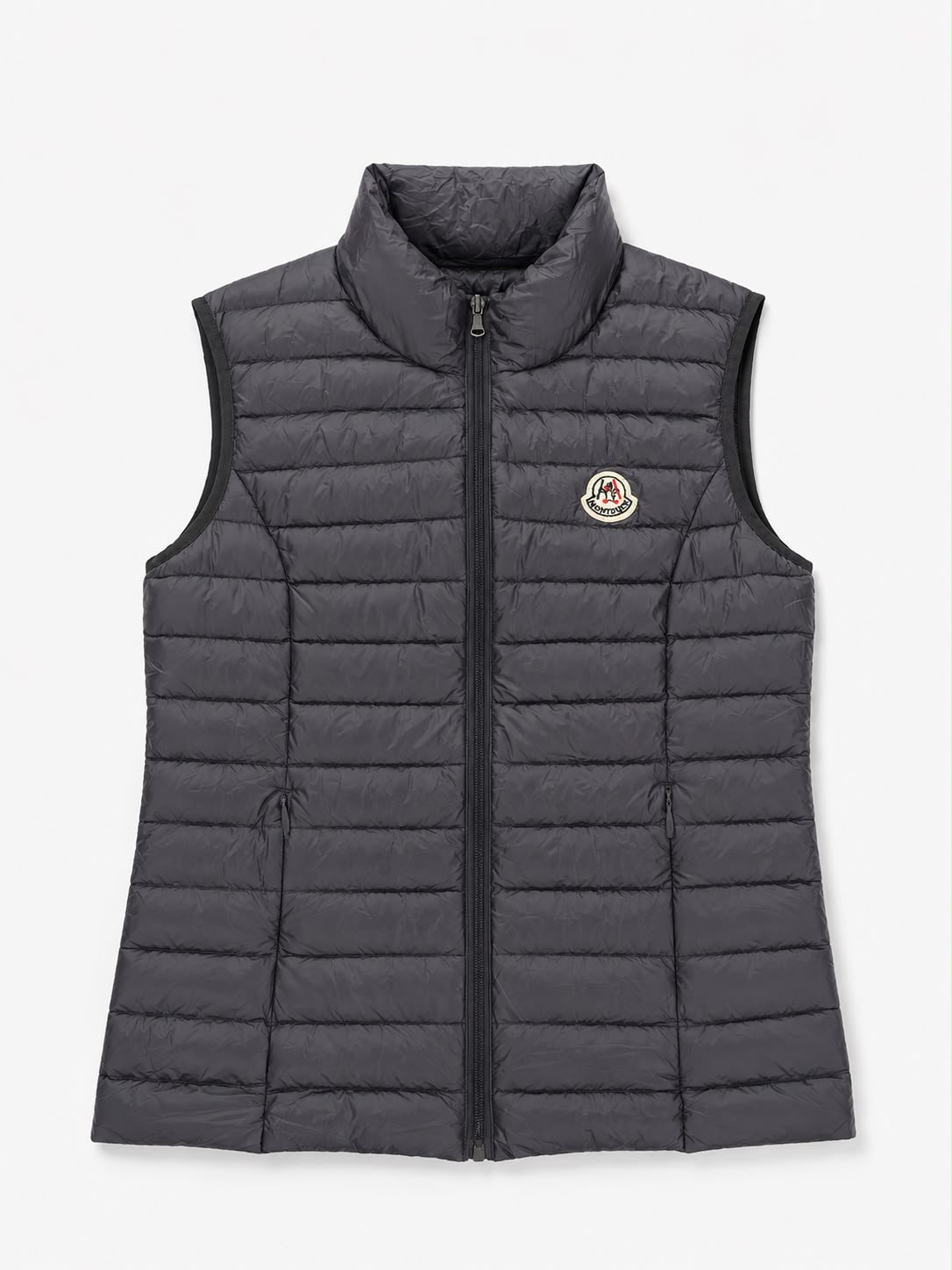 Women Vest Parka (No Hood) With Bag - Gray