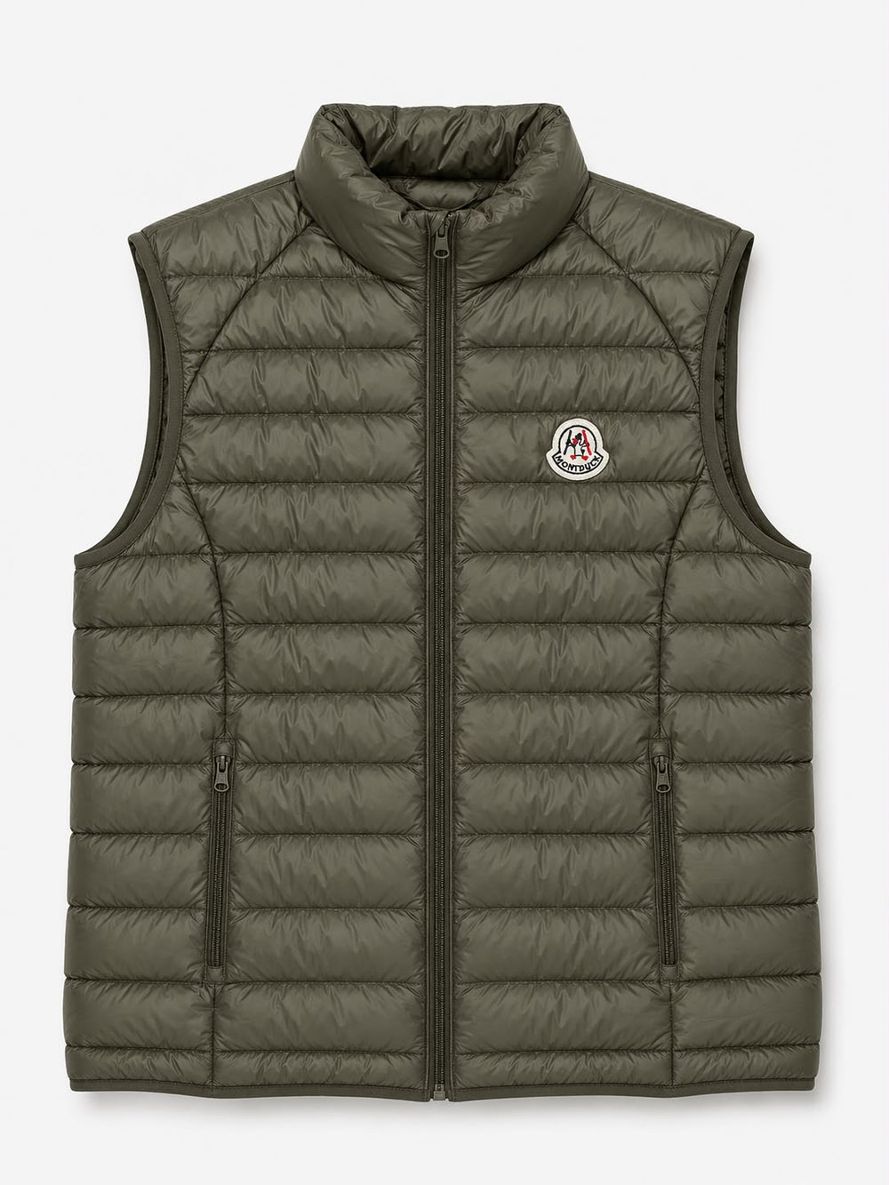 Men Vest Parka (No Hood) With Bag Military - Green