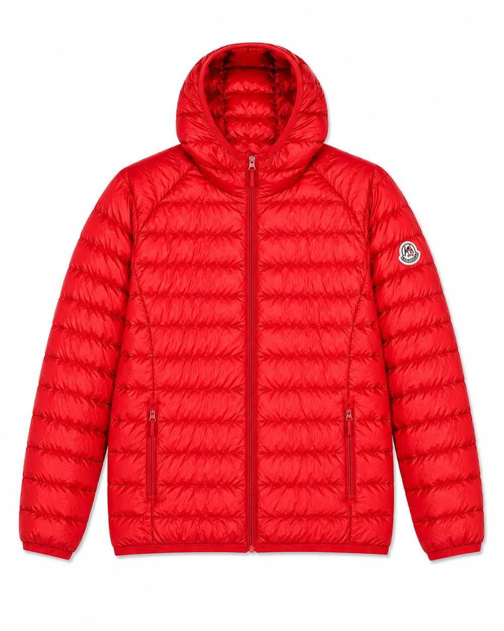 Men Parka Long Sleeve With Hood With Bag - Red