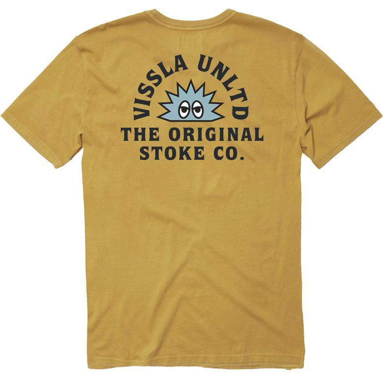 Polera Vissla Wake Up Call PKT Tee Ochre