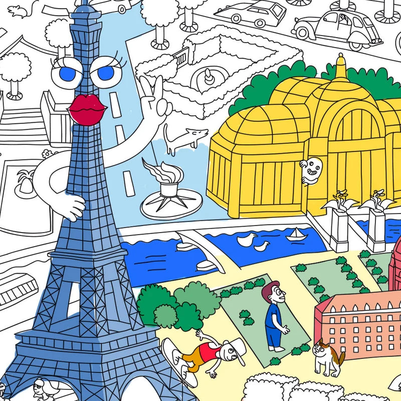 Coloring Poster - Paris