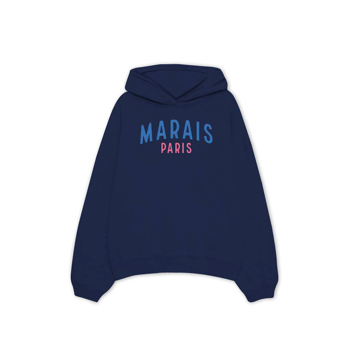 Marais Paris Color Logo Hoodie Navy