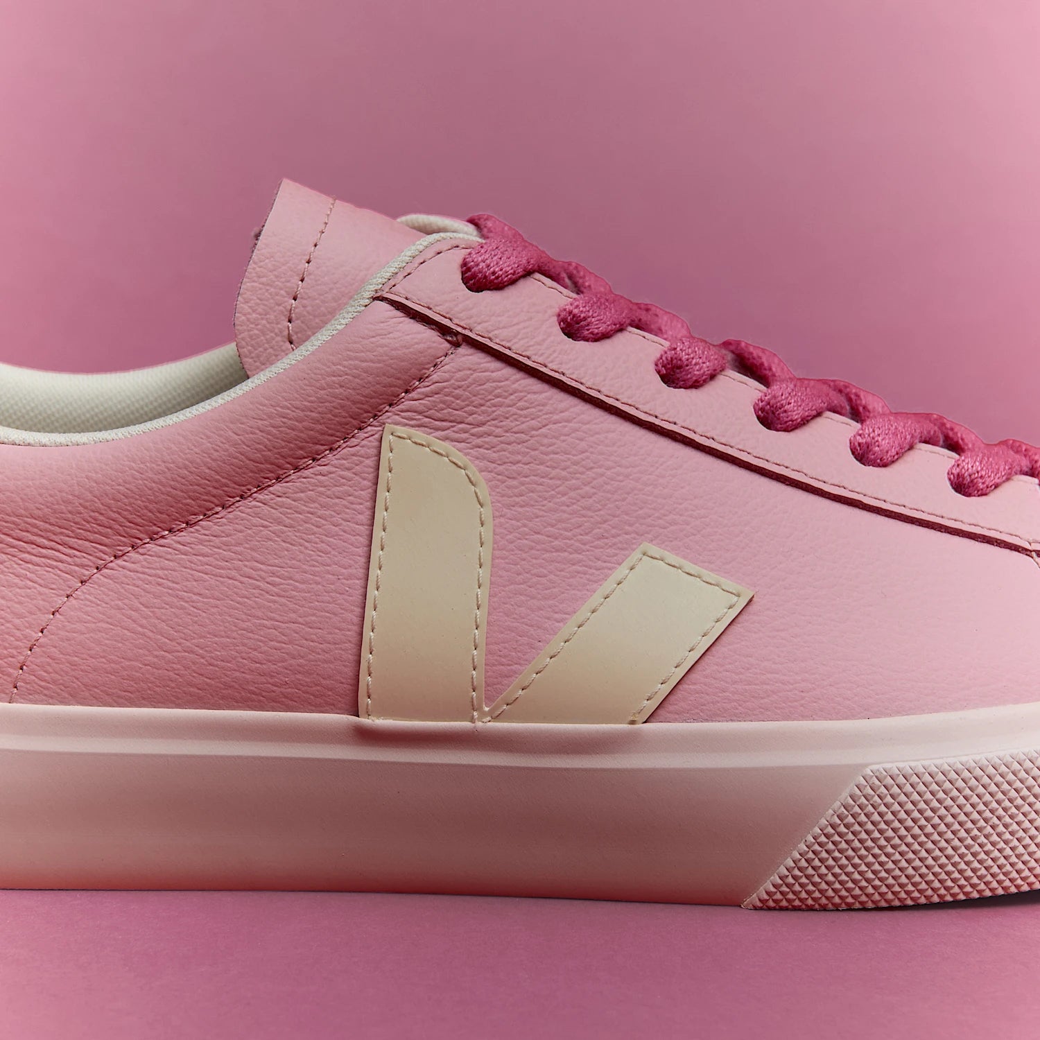 Zapatillas Veja Campo Leather - Guimauve Pierre / Pétale