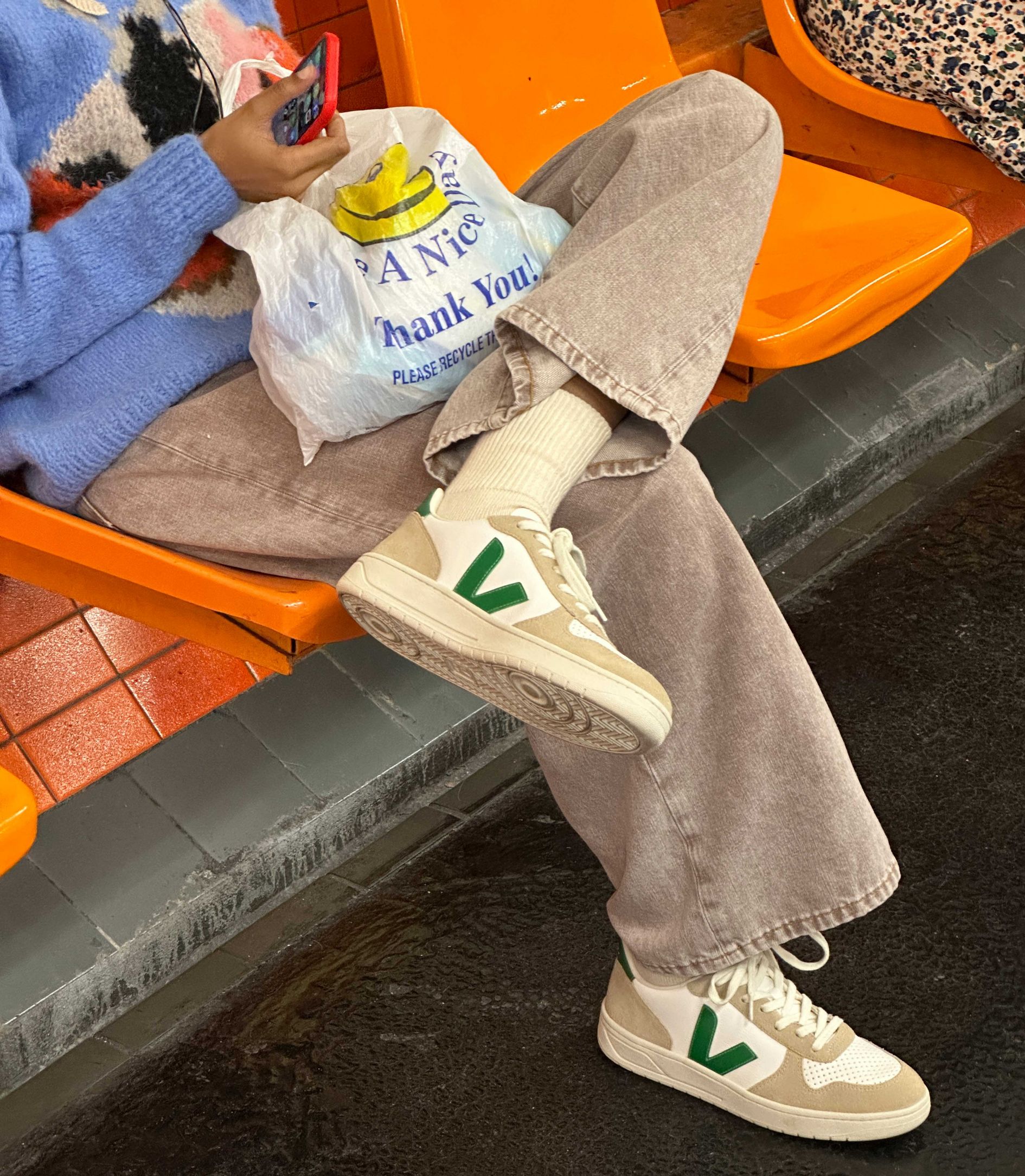 Zapatillas Veja V-10 White Emeraude Sahara