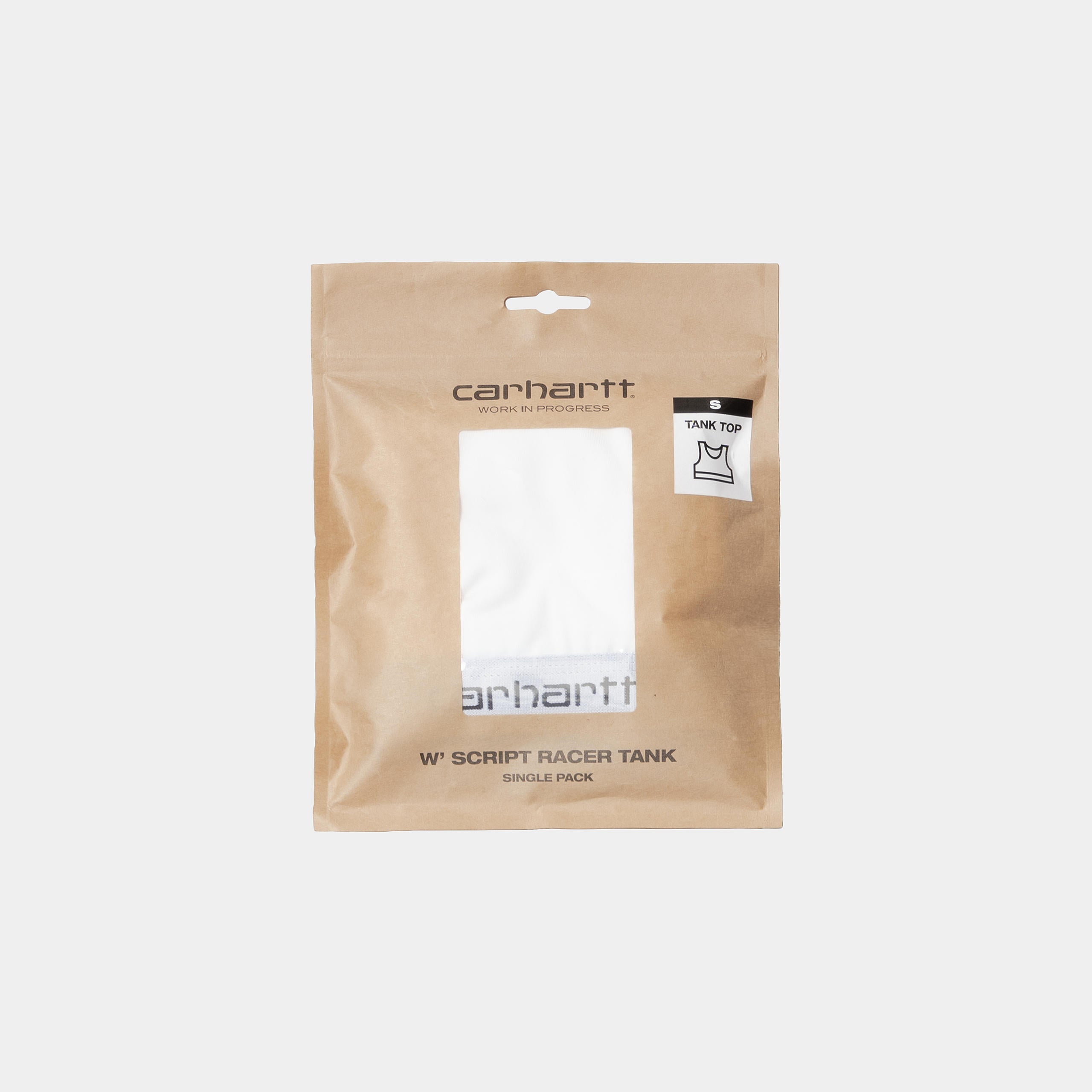 W Script Racer Tank White