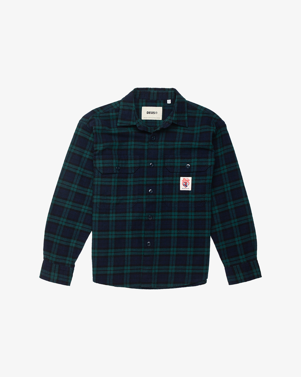 Flannel Check Shirt Green Check Woman