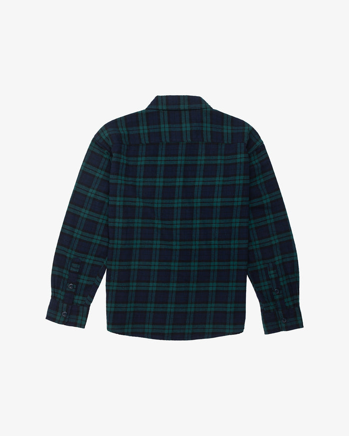 Flannel Check Shirt Green Check Woman