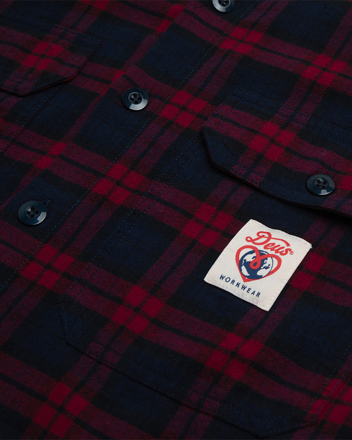 Flannel Check Shirt Red Check Woman