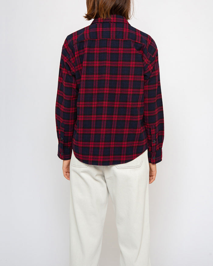Flannel Check Shirt Red Check Woman