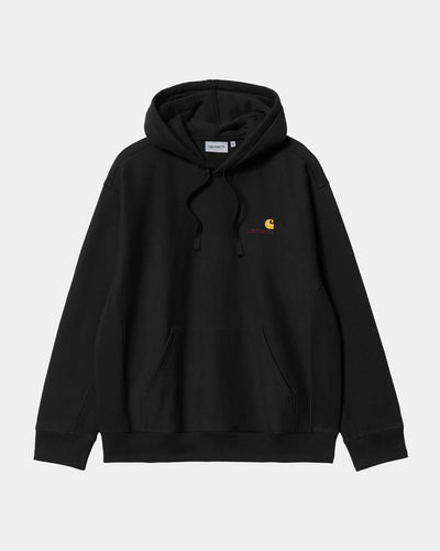 Hooded American Script Sweat Black