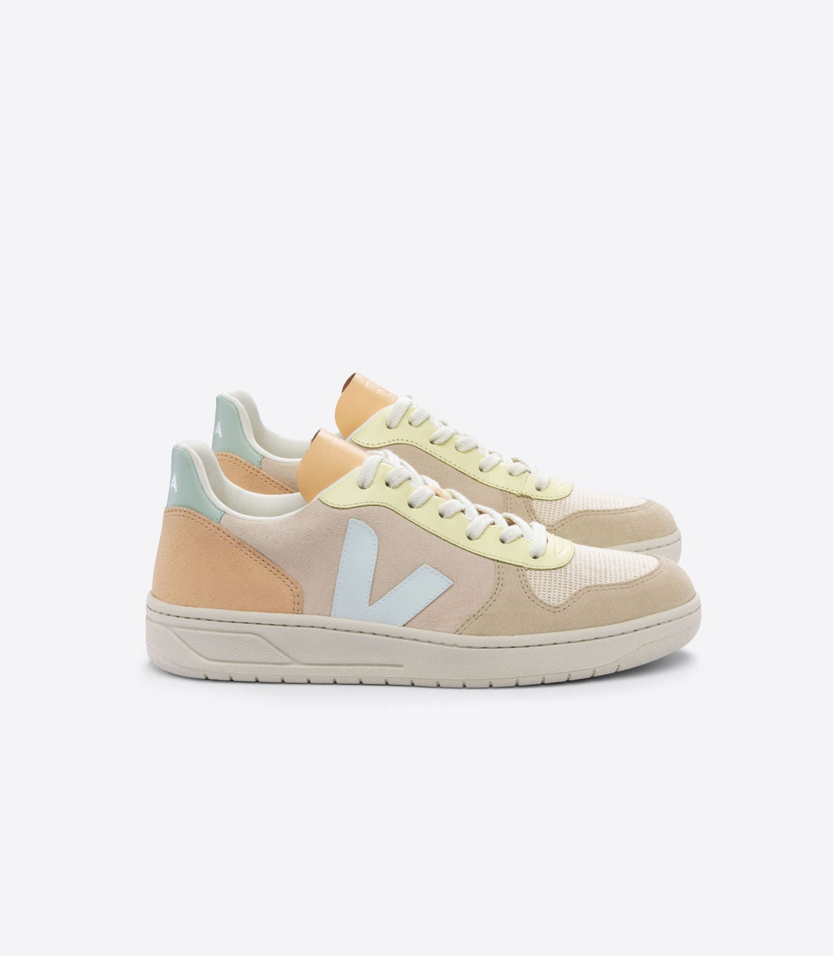 Zapatilla Veja V-10 Suede Sable Menthol Multico