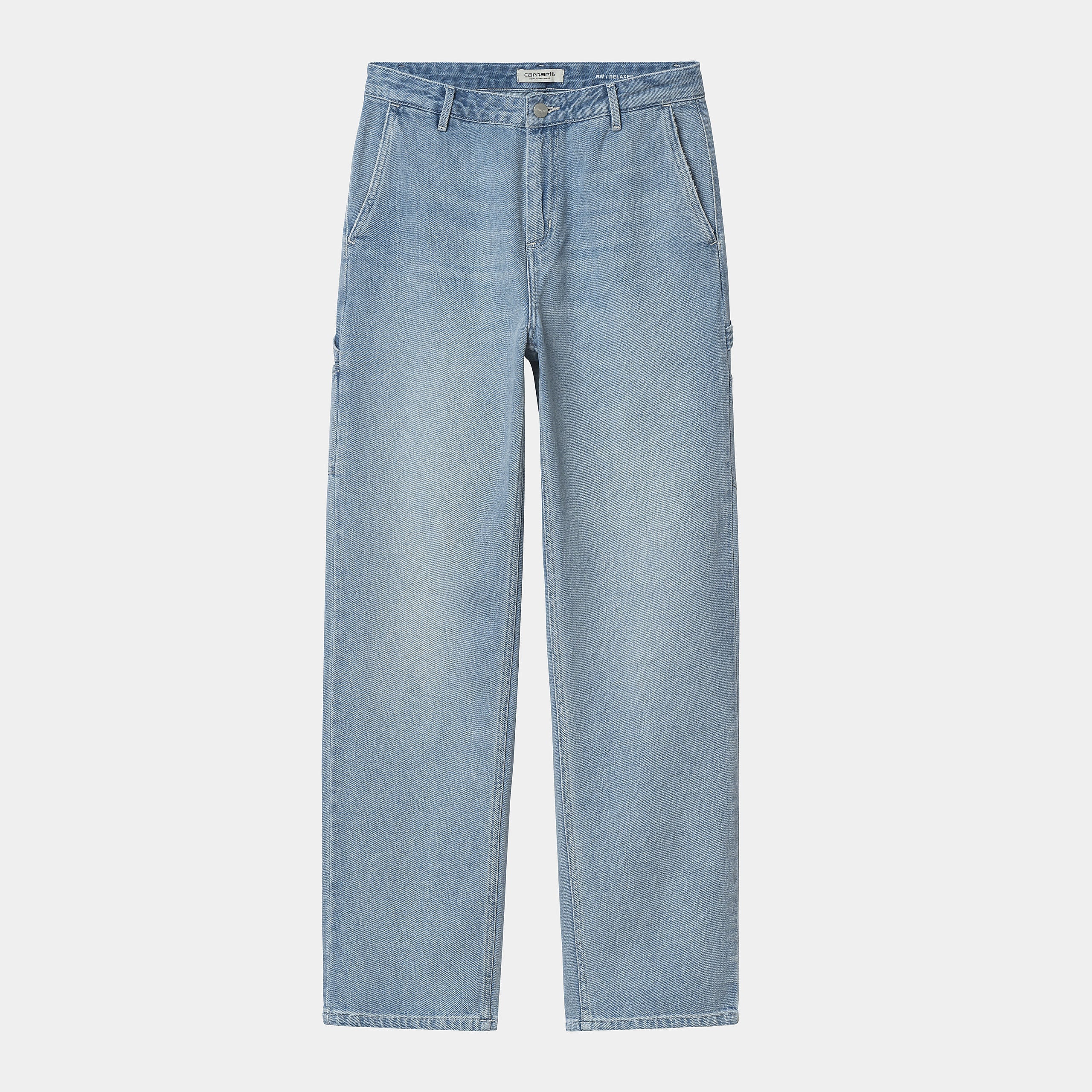 W' Pierce Pant Straight Blue Light Stone Washed